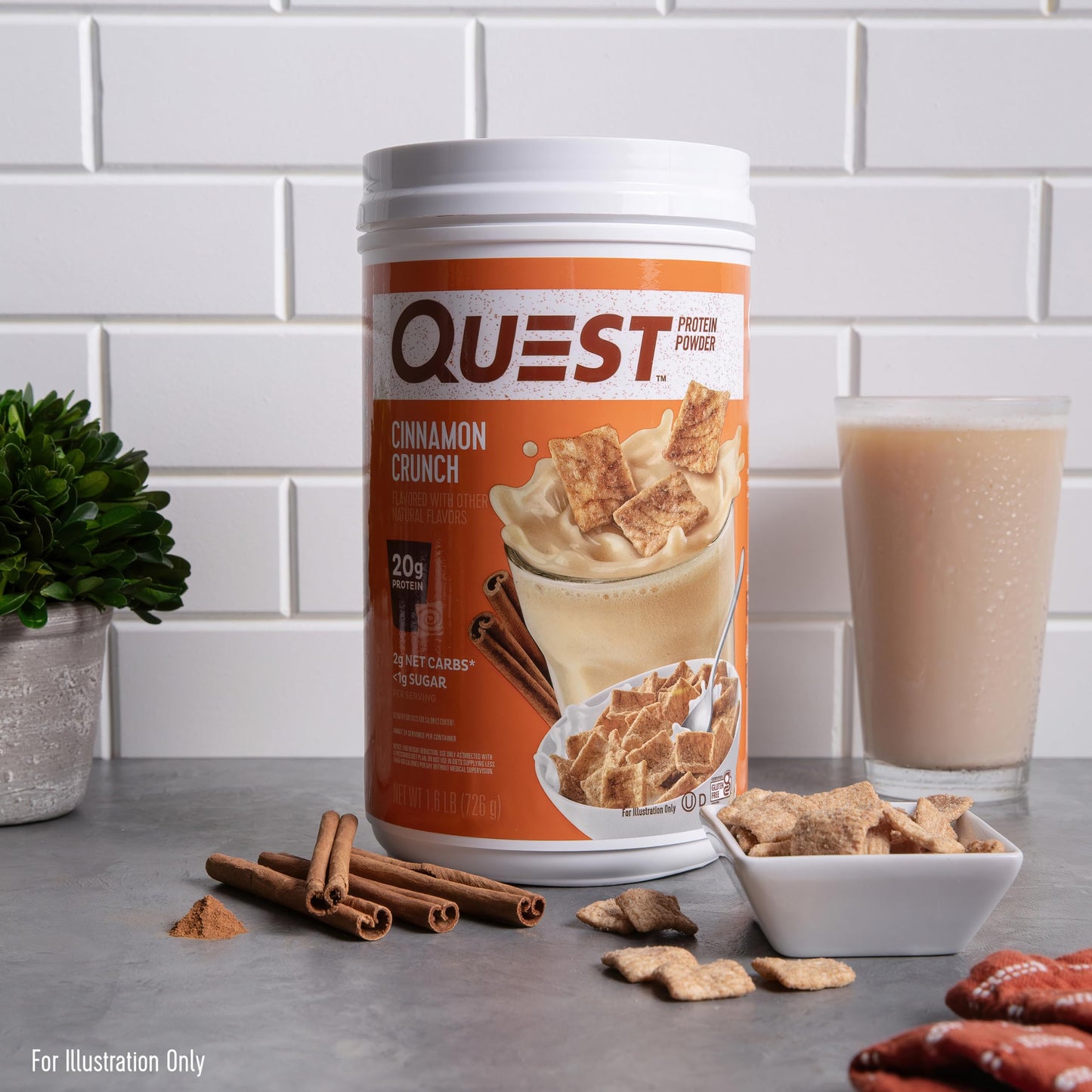 Quest Cinnamon Crunch Protein Powder, 25.6 oz, 24 Servings