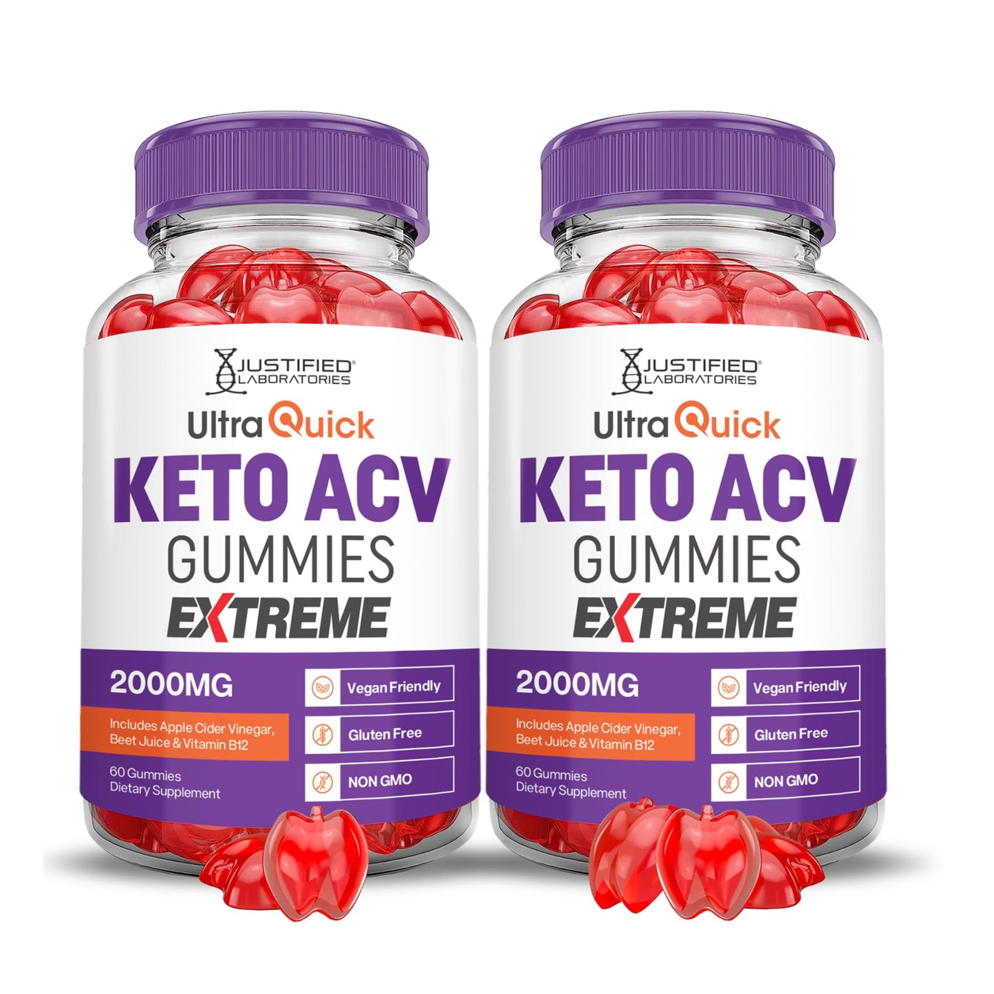 Justified Laboratories Ultra Quick Keto ACV Gummies Extreme Gummy 120 Gummies