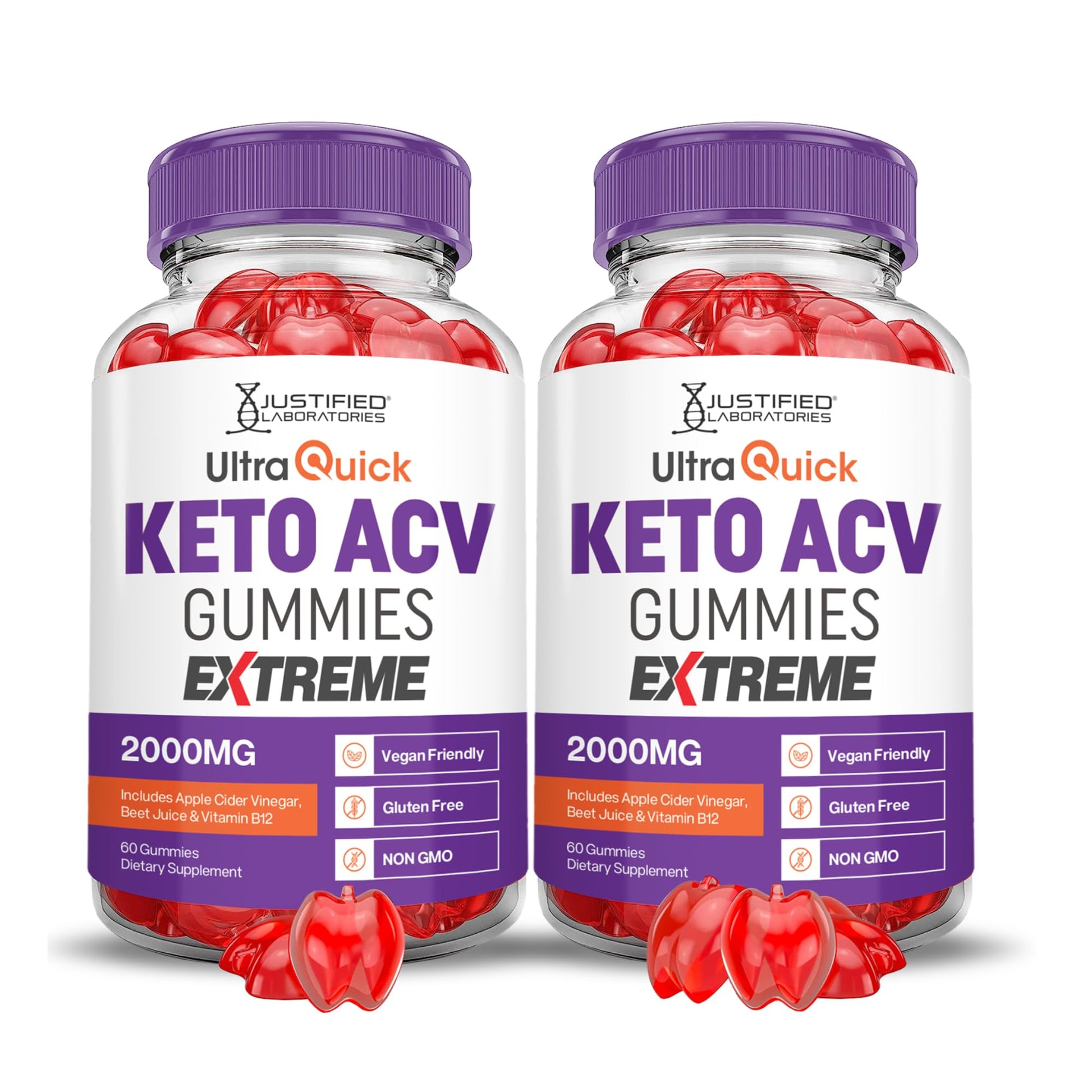 Justified Laboratories Ultra Quick Keto ACV Gummies Extreme Gummy 120 Gummies