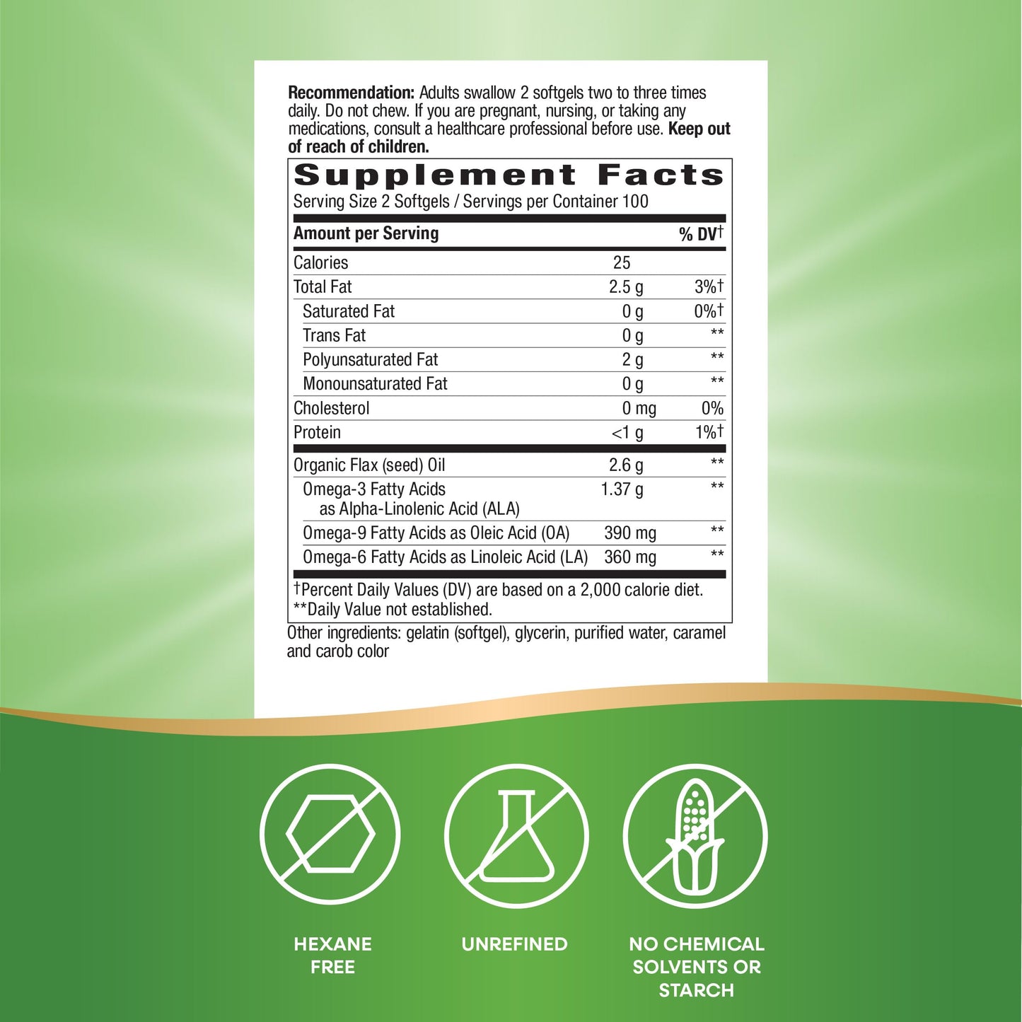 Nature's Way Flax Oil Max Strength Softgels 200