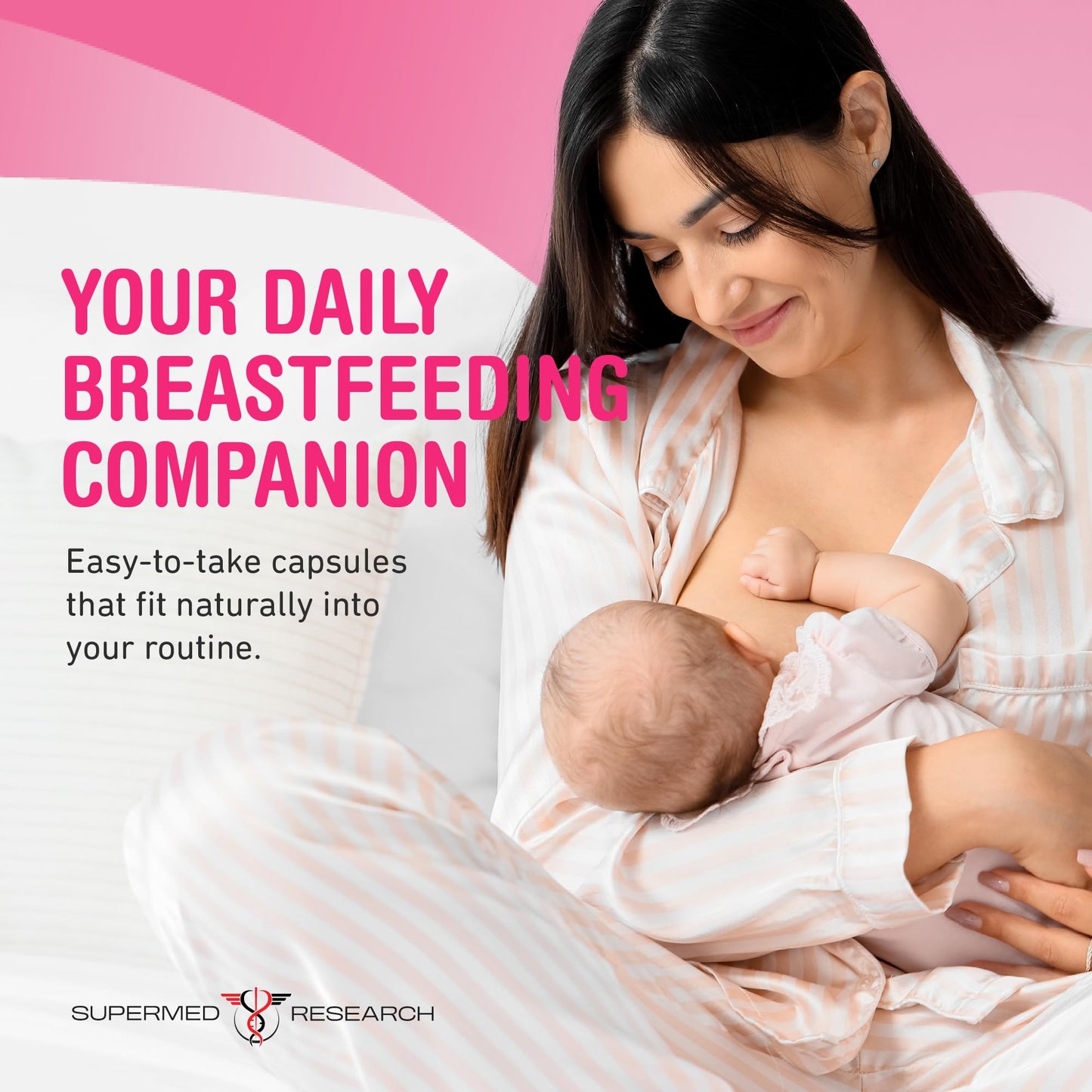 Supermed Research Lactation Supplement to Increase Milk Supply for Breastfeeding with Goat's Rue, Fenugreek, Alfalfa, Fennel, Shatavari, Milk Thistle – Supports Breastmilk Production Capsules 120