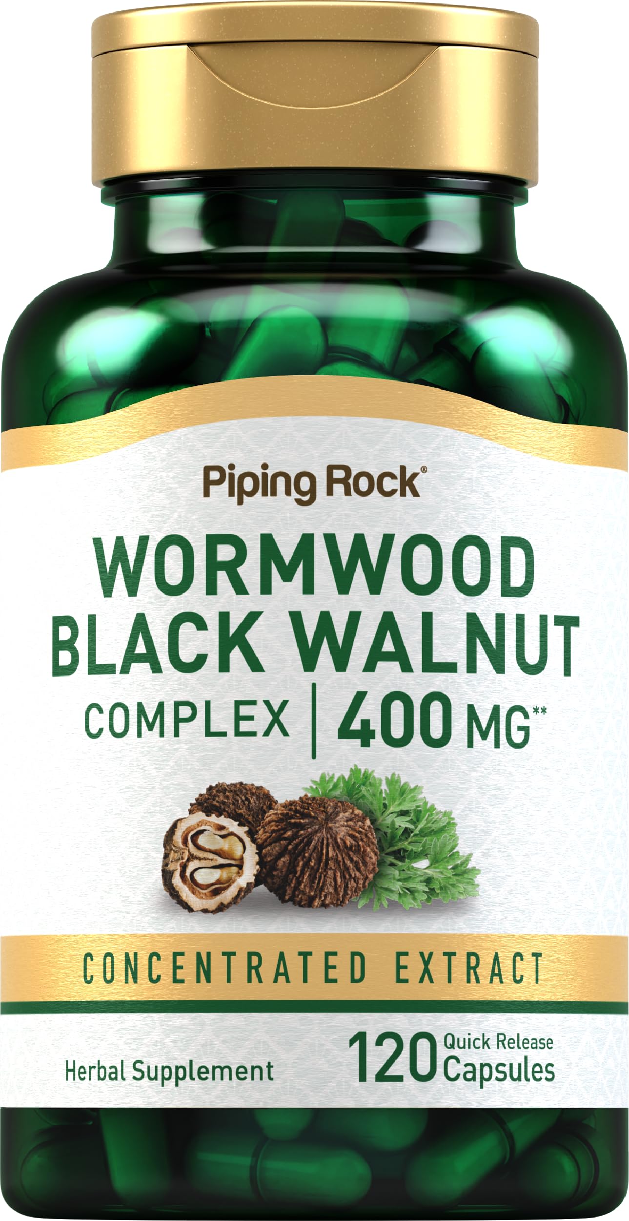 Piping Rock Wormwood Black Walnut Capsules 120 Count