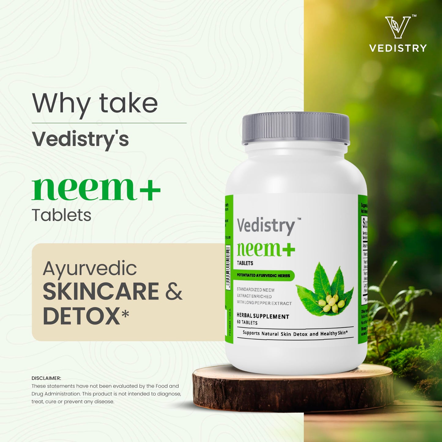 Vedistry Neem Leaf Supplements Tablets 60