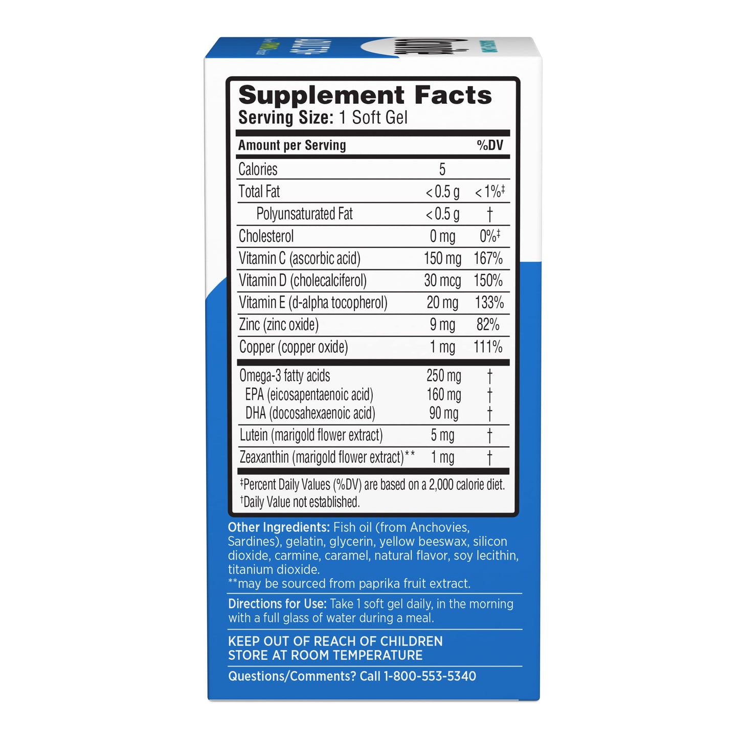 Ocuvite 50+ Eye Vitamin & Mineral Supplement Softgels, 50 Count