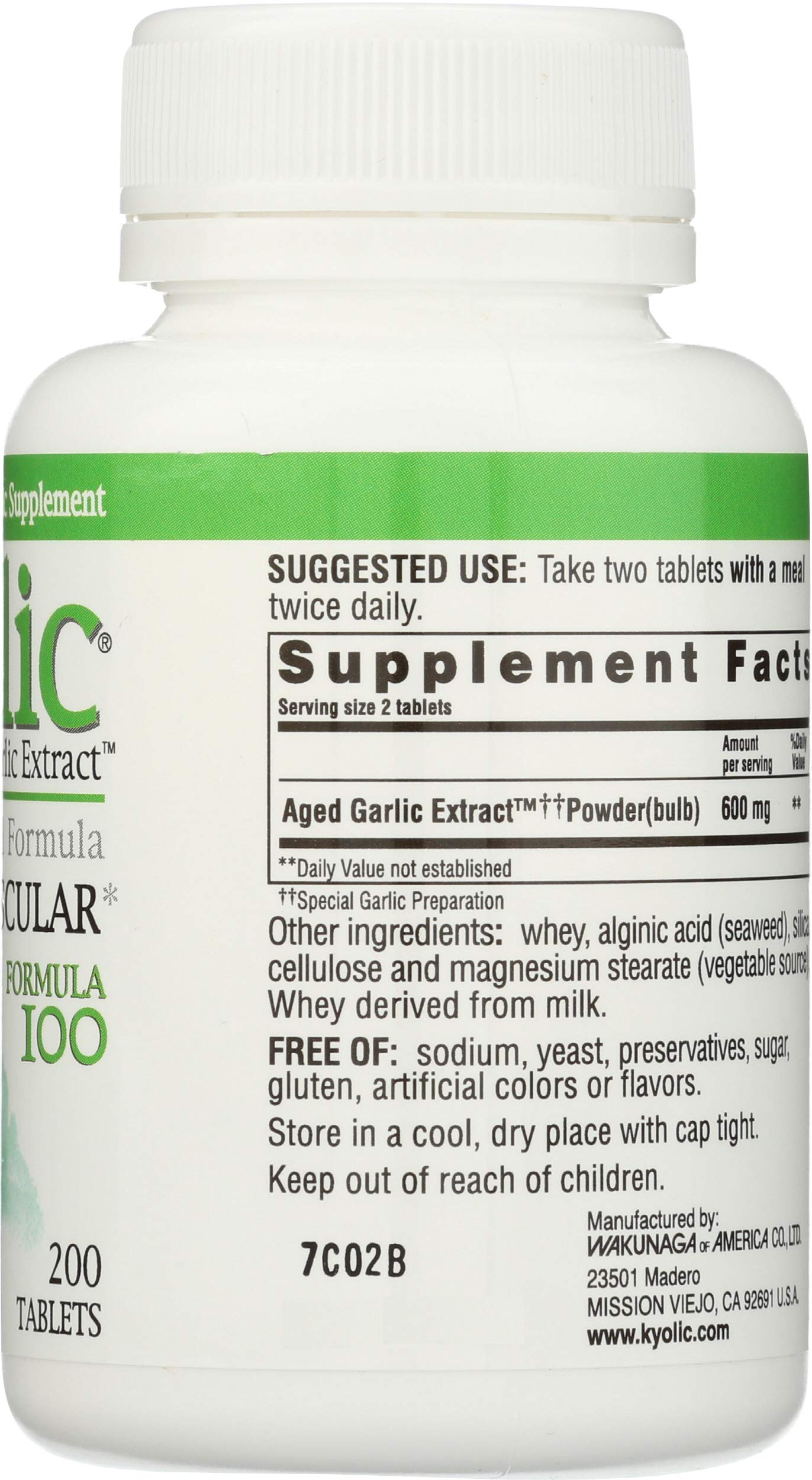 Kyolic Formula 100 Original Formula Tablets 200