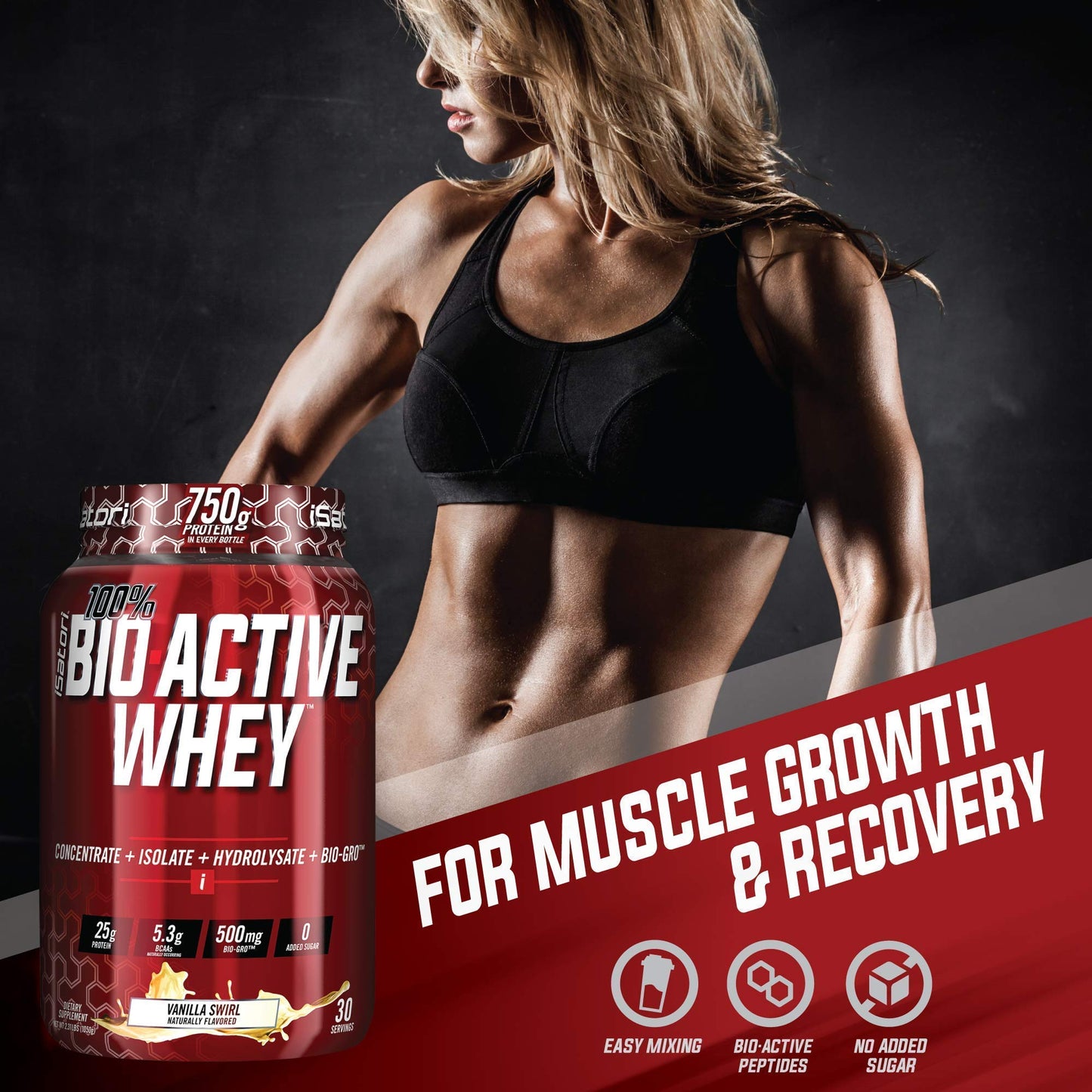 iSatori Bio-Gro Chocolate Ice Cream Whey Protein Powder (60 Servings) & Bio-Active Whey Protein Powder Chocolate Sensation (30 Servings)