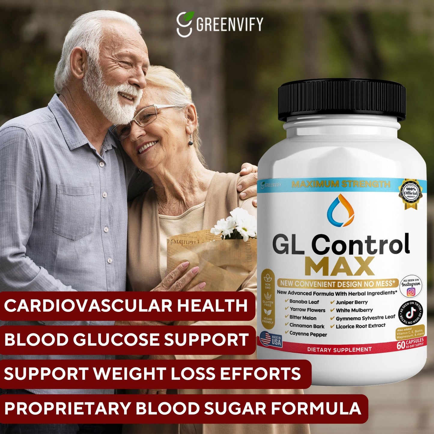 GREENVIFY GL Control MAX Dietary Supplement Capsule, 60 Capsules