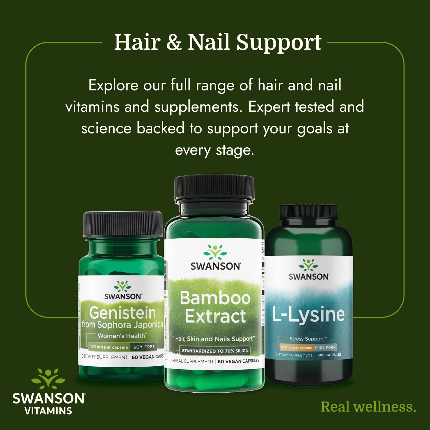 Swanson Bamboo Extract Silica Capsules, 60 Count