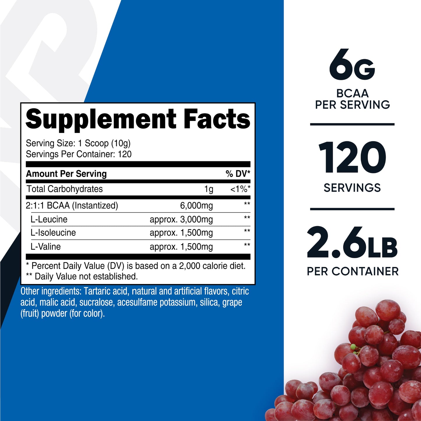 Nutricost BCAA Powder (Grape) 42 Ounce