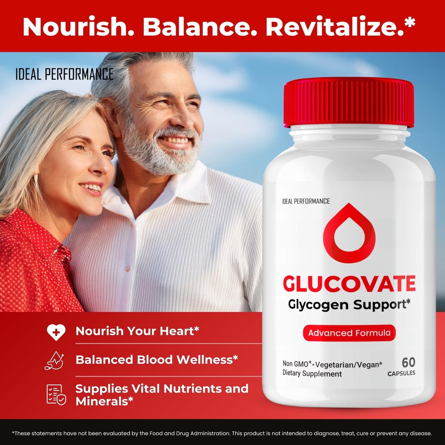 IDEAL PERFORMANCE Glucovate Blood Support Capsules, 300 Count