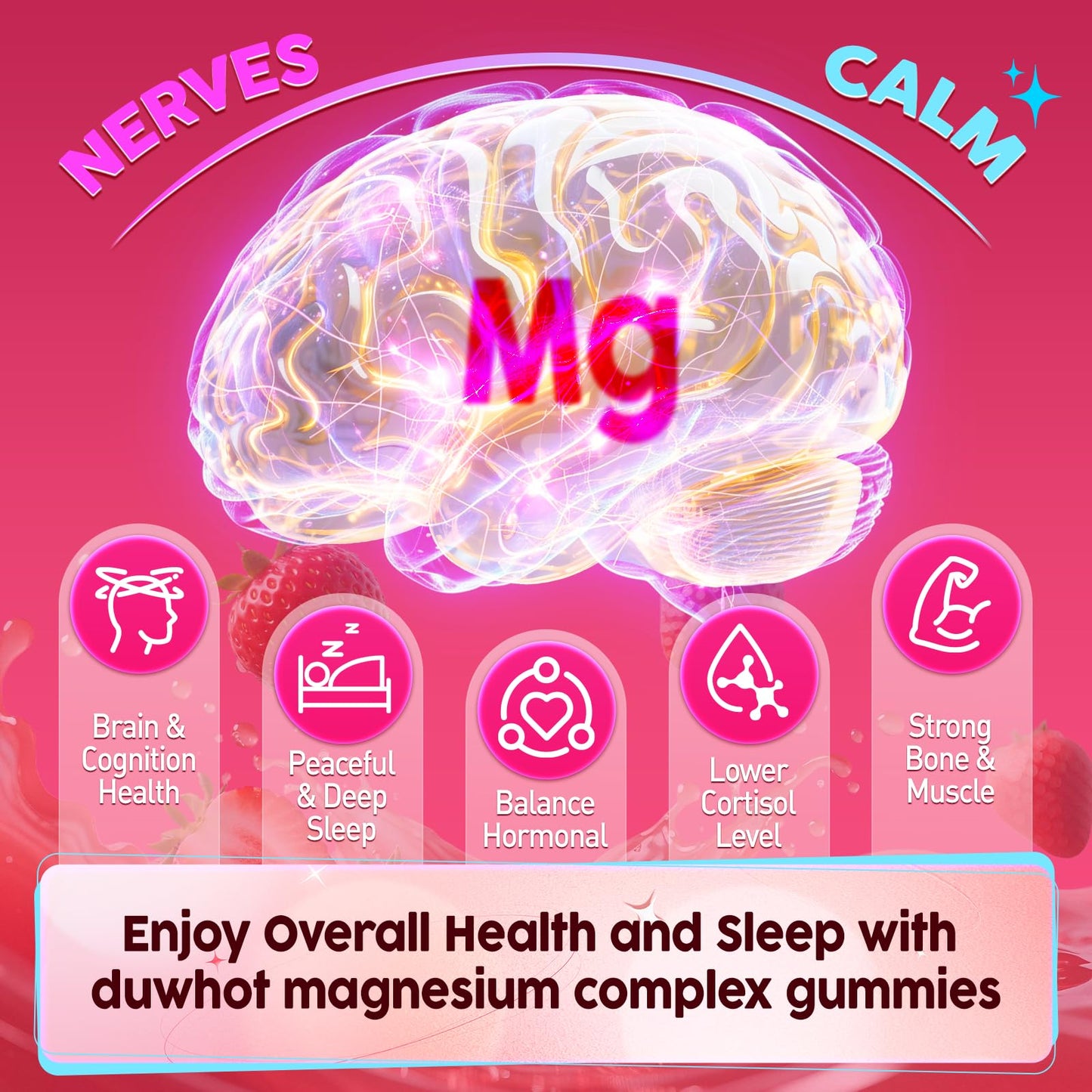 duwhot 12-in-1 Liposomal Magnesium Complex Gummy 60 Count
