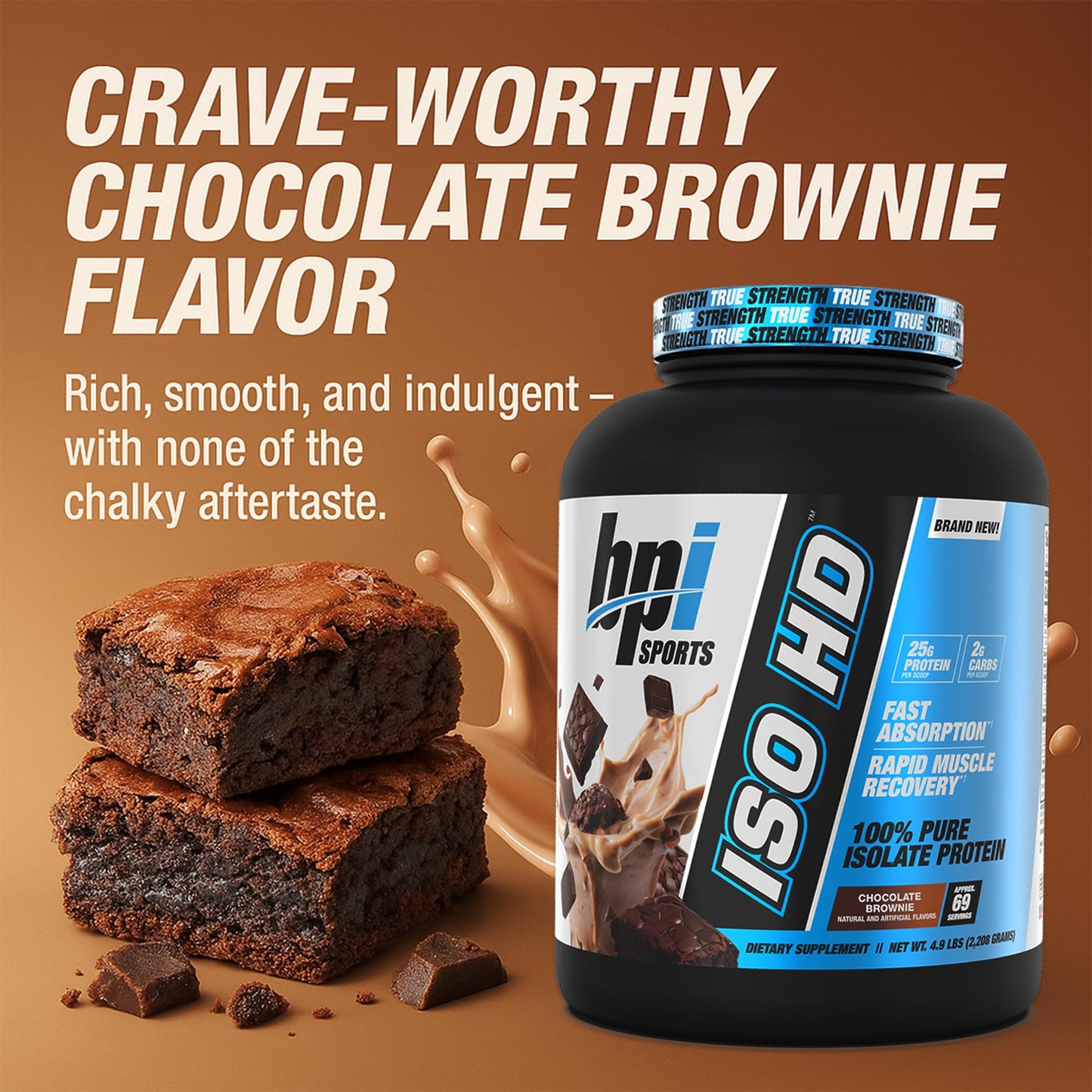BPI Sports ISO HD Isolate Protein Powder – 100% Whey Isolate, 4.9 Pound