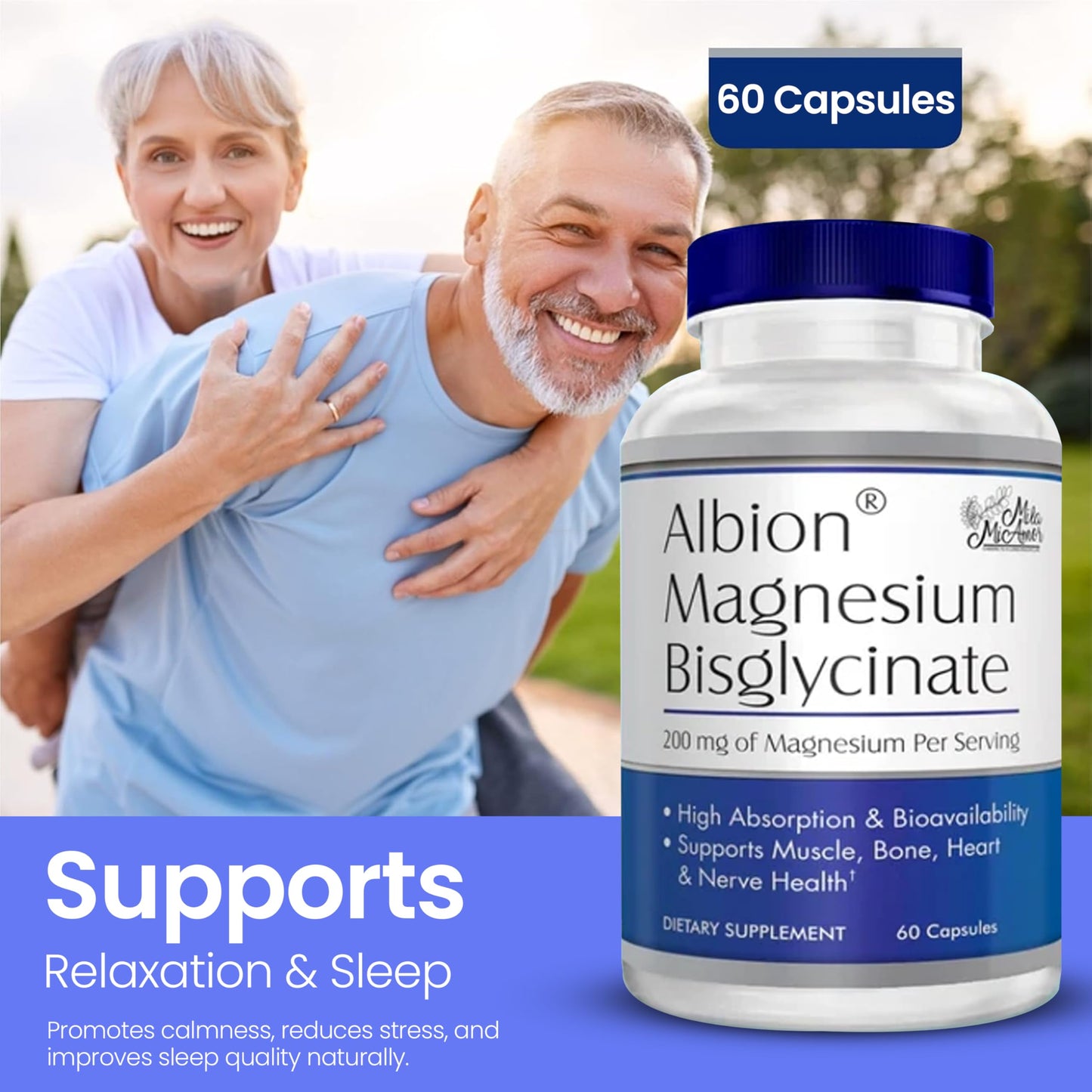 Mila Miamor Albion Magnesium Bisglycinate Capsules, 60 Capsules