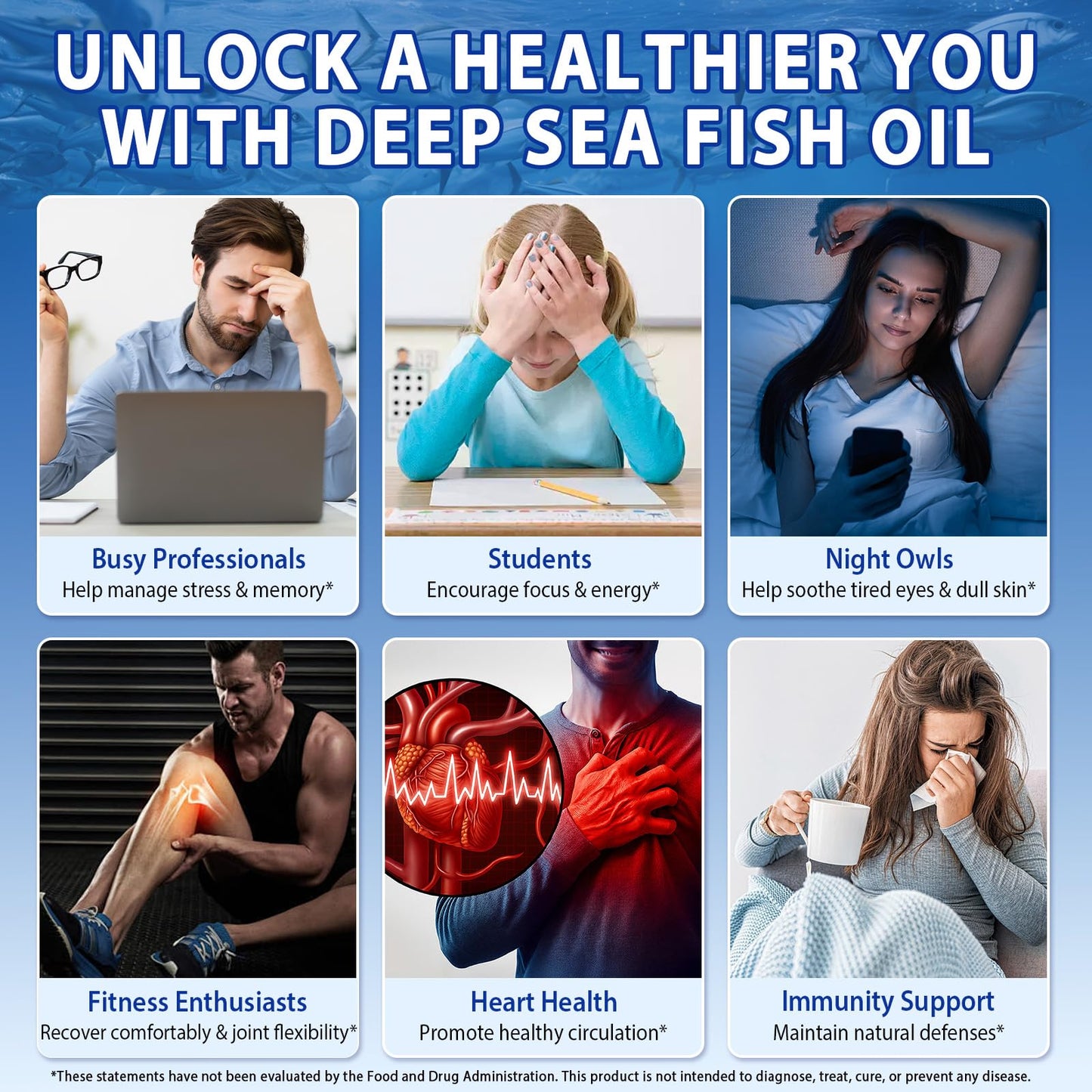 IFUDOIT Triple-Strength Omega 3 Fish Oil Softgels 240