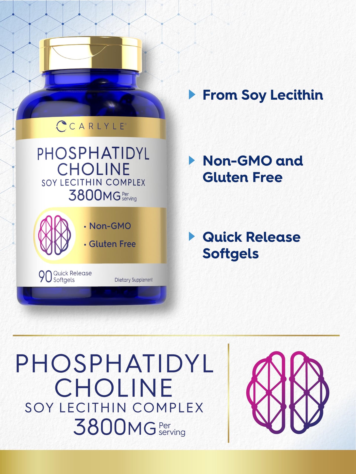 Carlyle Phosphatidyl Choline Supplement 3,800mg Softgel 90
