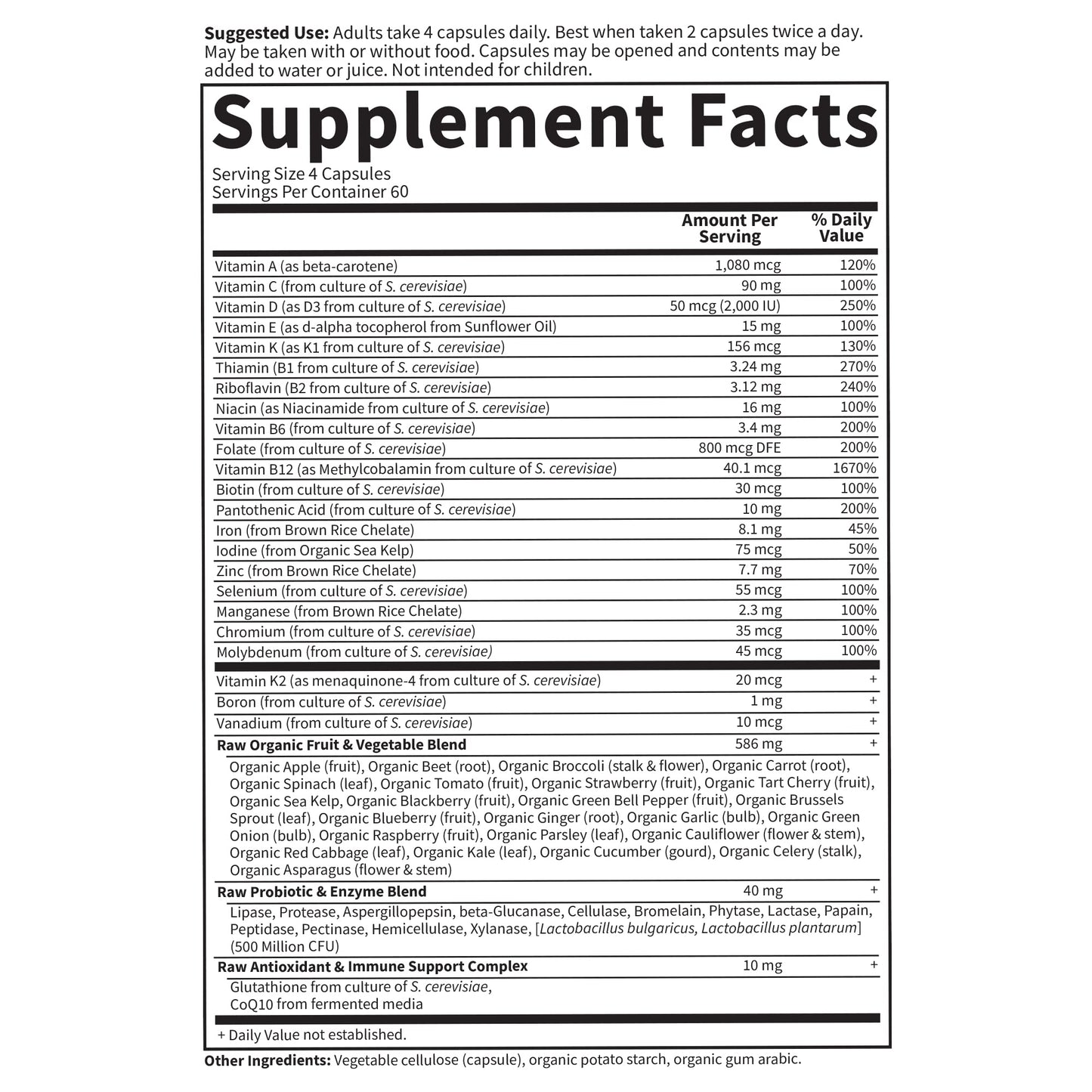 Garden of Life Vitamin Code Women's Multi - Whole Food Multivitamin with Iron and Probiotics, 240 Vegetarian Capsules