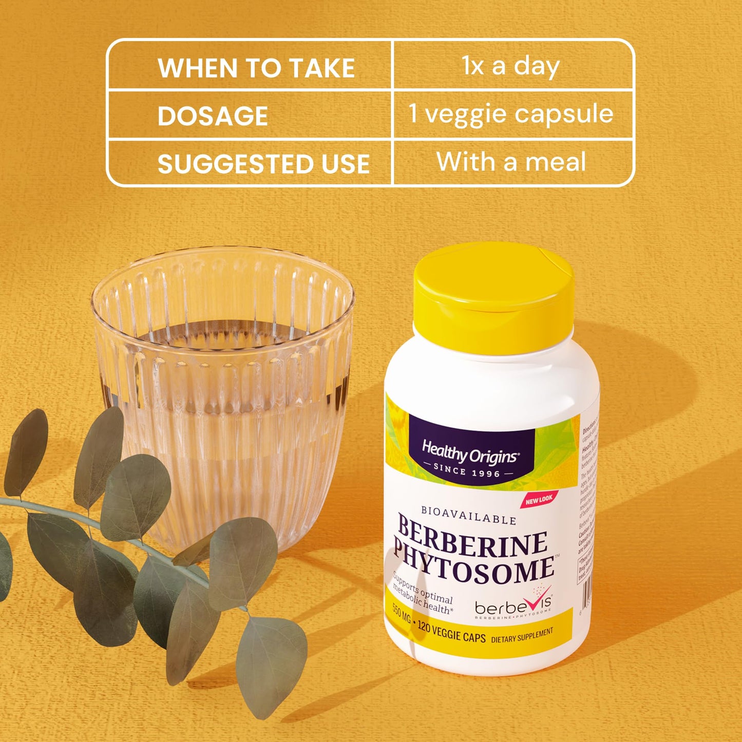 Healthy Origins Berberine Phytosome 550 mg Capsules, 120 Capsules