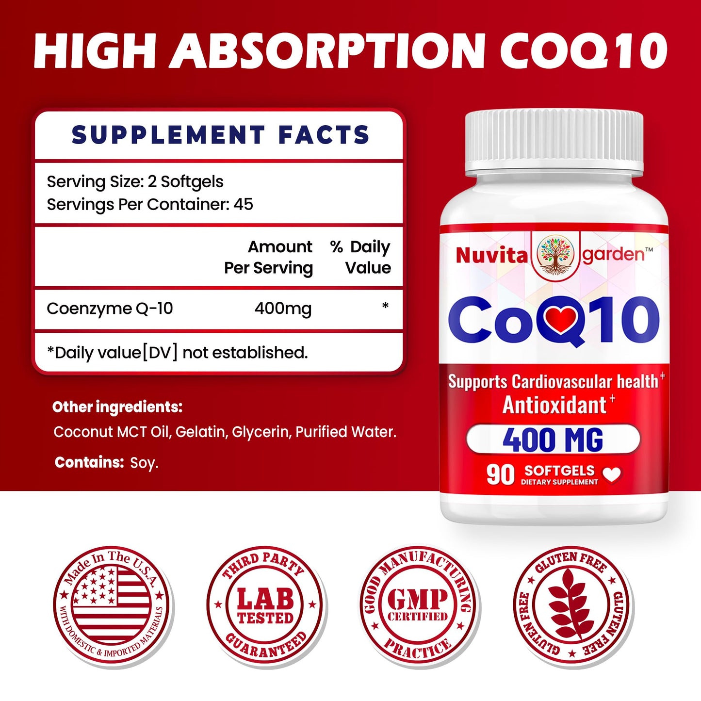 NoMiLu CoQ10-400mg Softgels 90