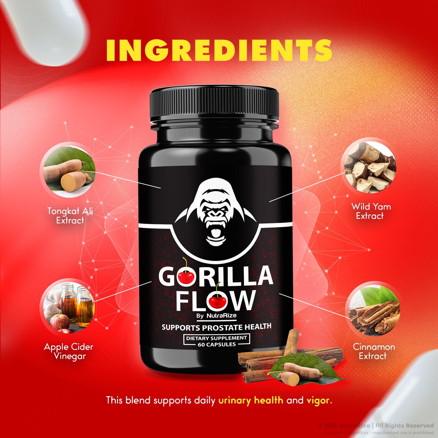 NutraRize Gorilla Flow Capsule, 60 Capsules