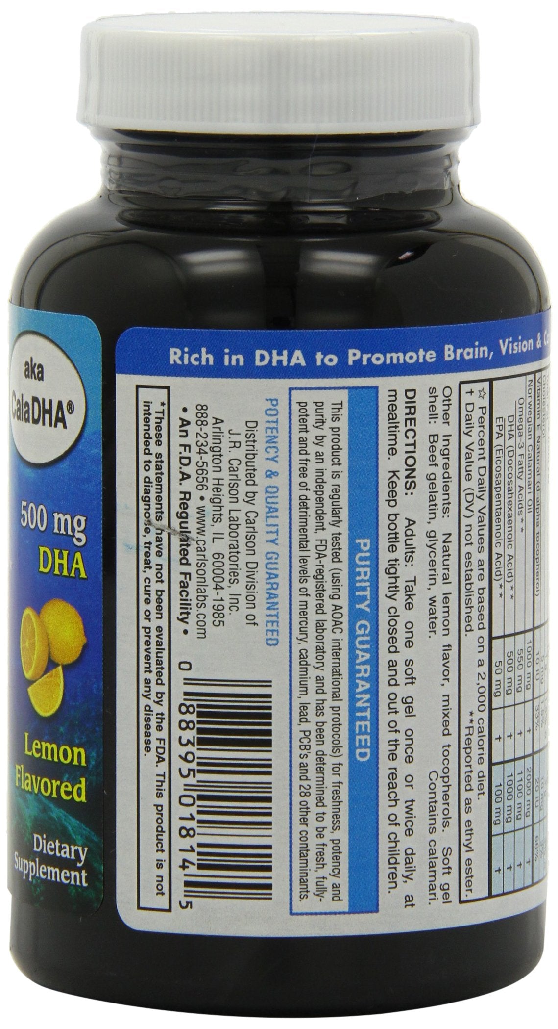 Carlson Ecosmart DHA 500 Mg Mineral Supplement Softgels, 80 Count