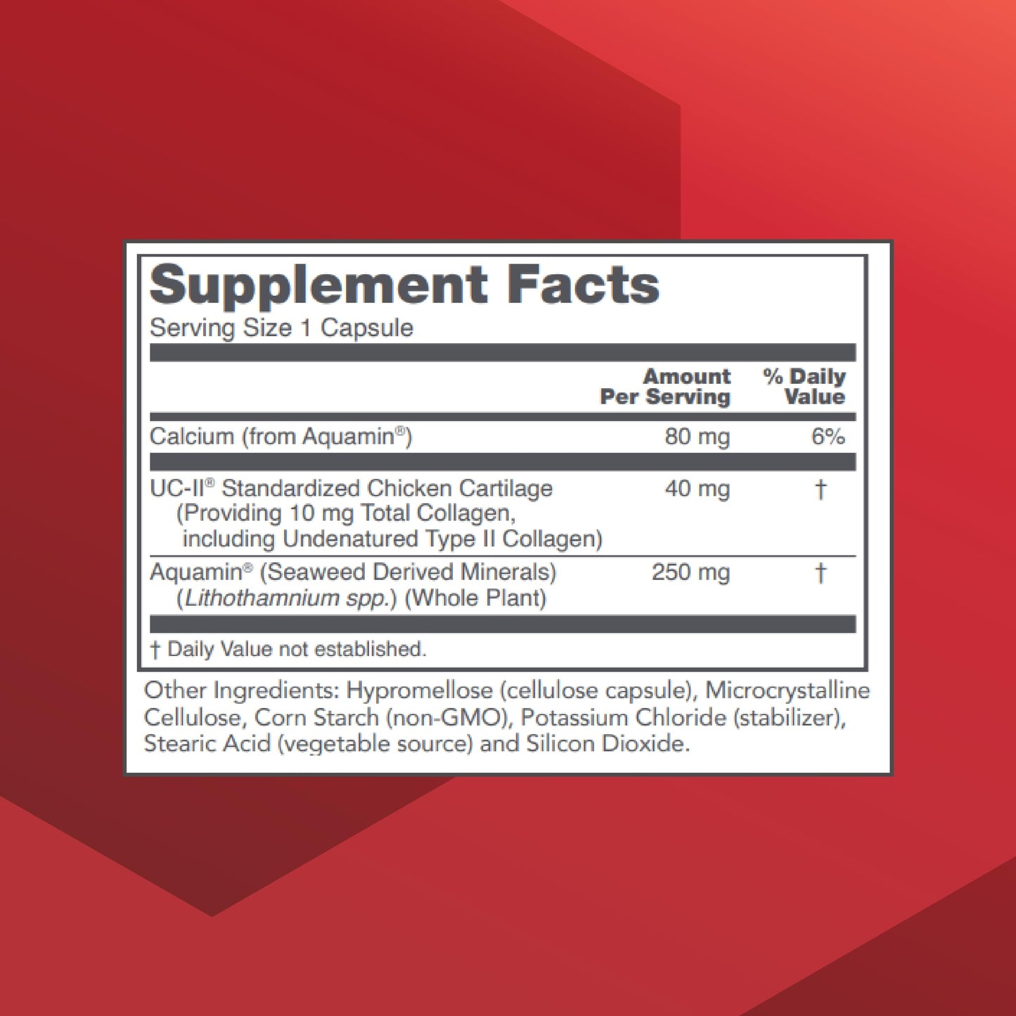 Protocol for Life Balance Joint-UC with Undenatured Type II Collagen - Calcium & 70+ Trace Minerals - Immune Support Supplement, Non-GMO & Dairy Free, Capsules, 60 Count