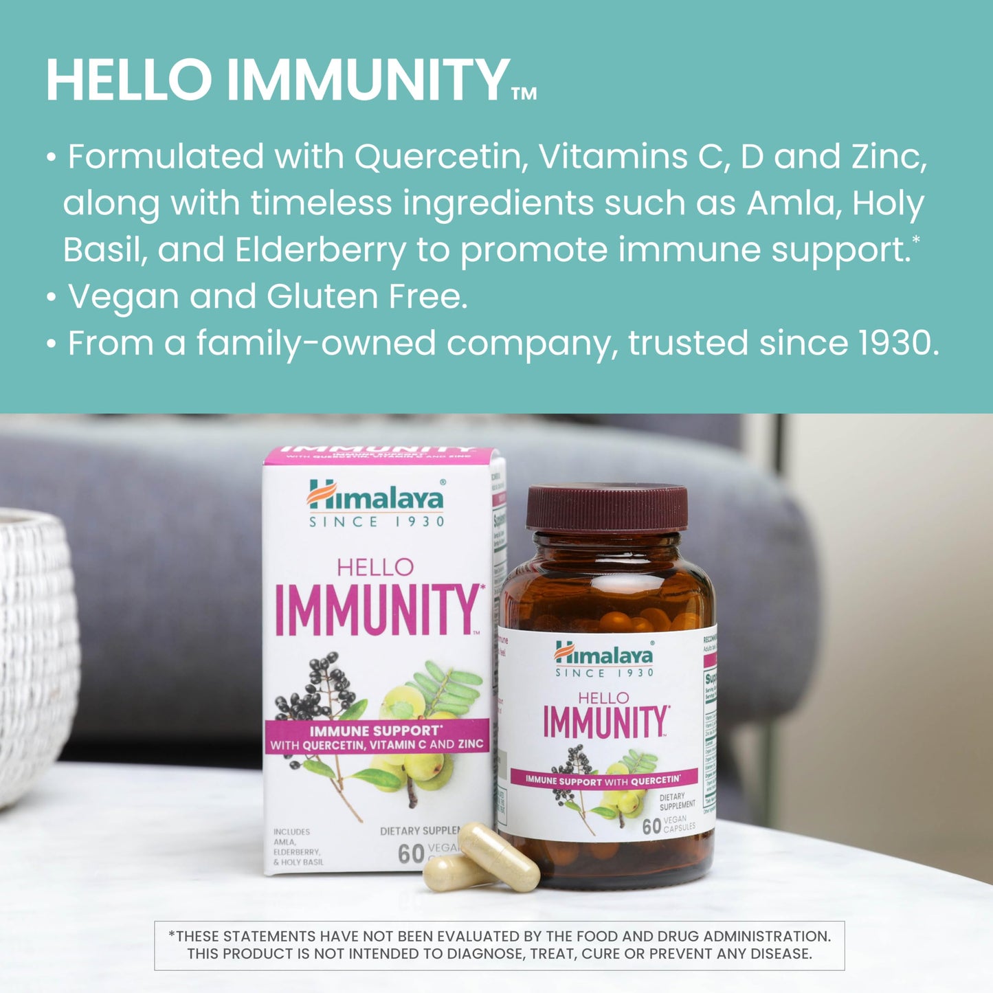 Himalaya Hello Immunity with Quercetin Capsules, 60 Count