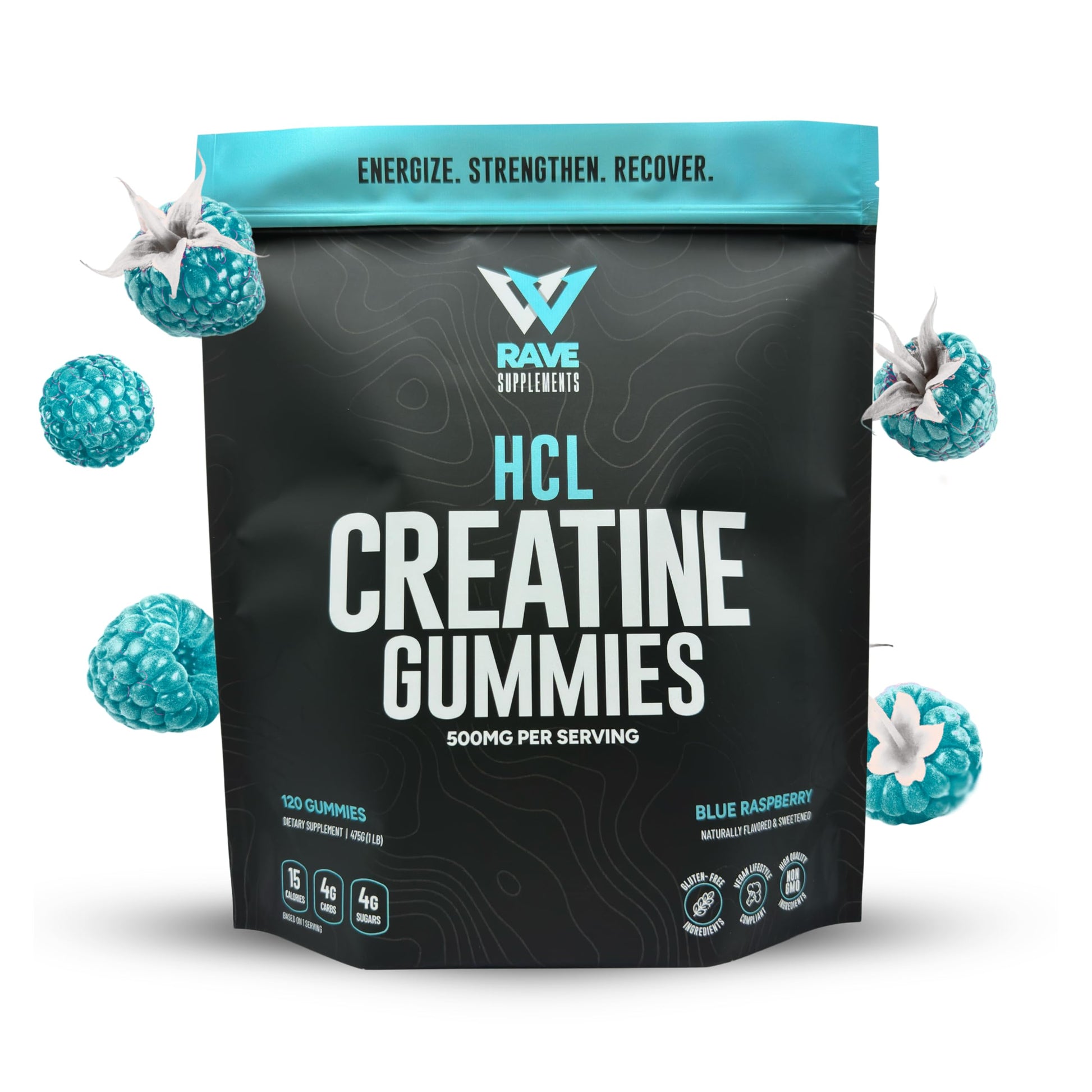 Rave Creatine HCl Gummies 120 Count