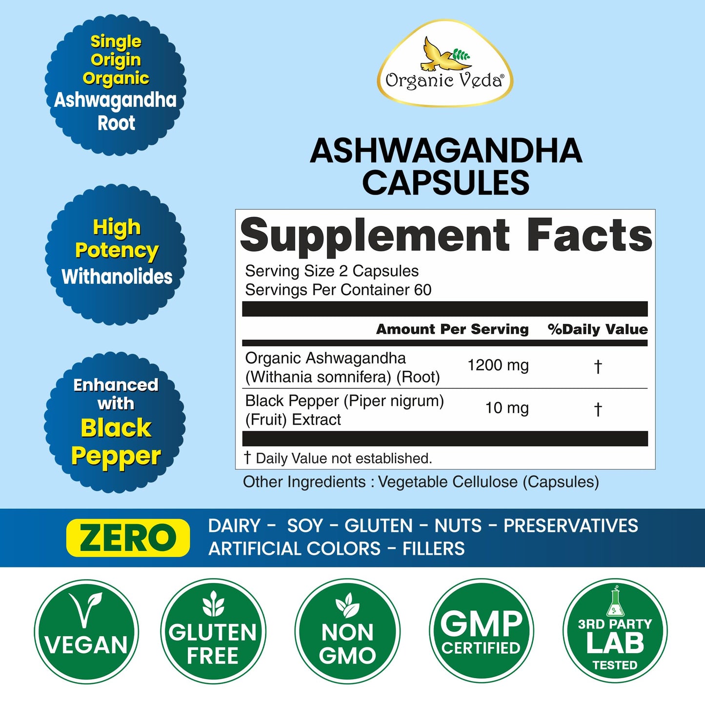 Organic Veda Ashwagandha Capsules 120