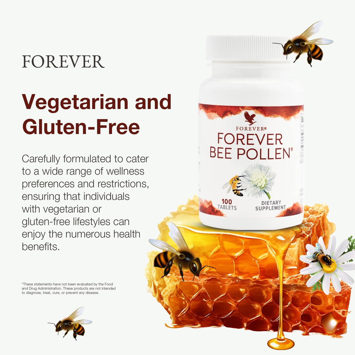 Forever Living Products Bee Pollen Tablets, 100 Count (Pack of 2)