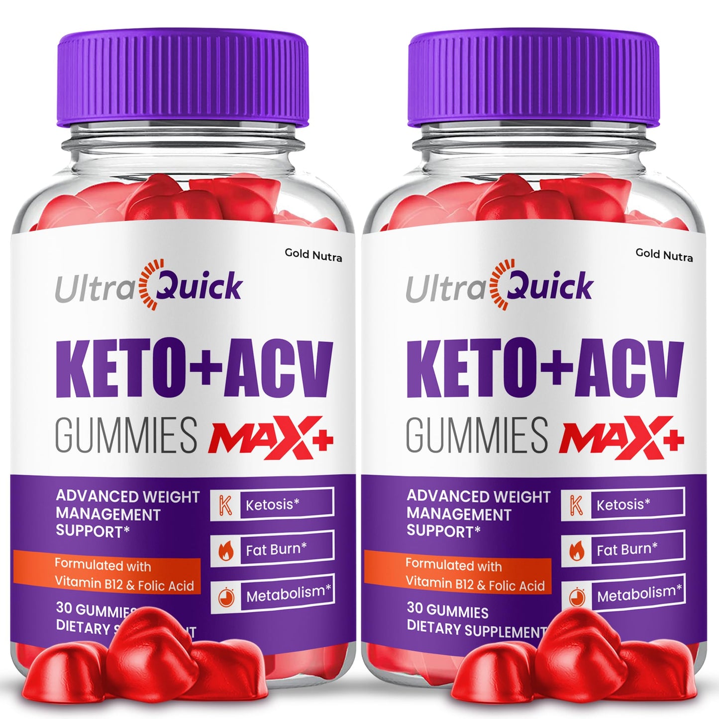 Gold Nutra UltraQuick Max+ ACV Gummies (2 Pack)