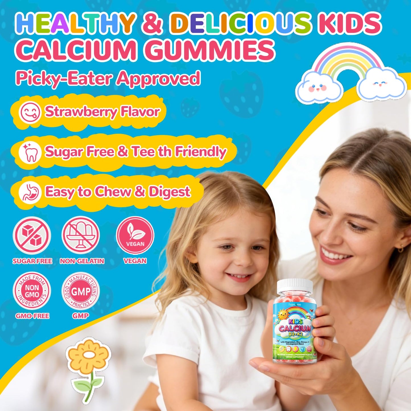 Fajeckma Kids Calcium Citrate Gummies 60 Count