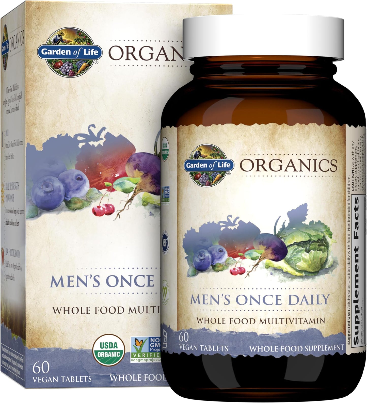 Garden of Life Once Daily Whole Food Multivitamin for Men 360 Tablets