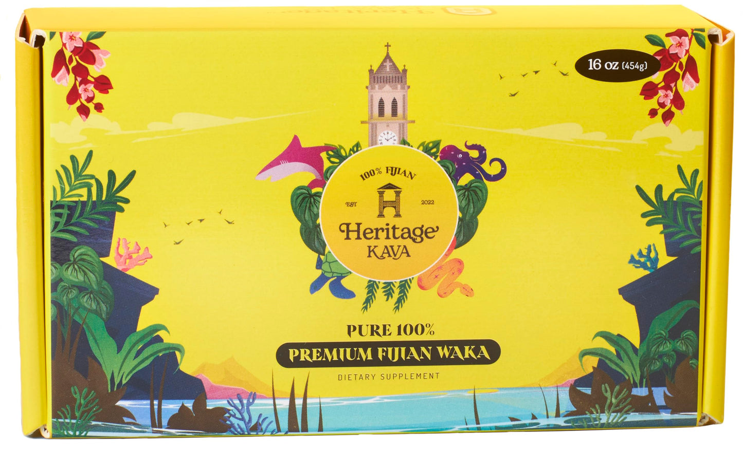 Heritage Kava Pure Premium Fijian Waka Powder 16 oz