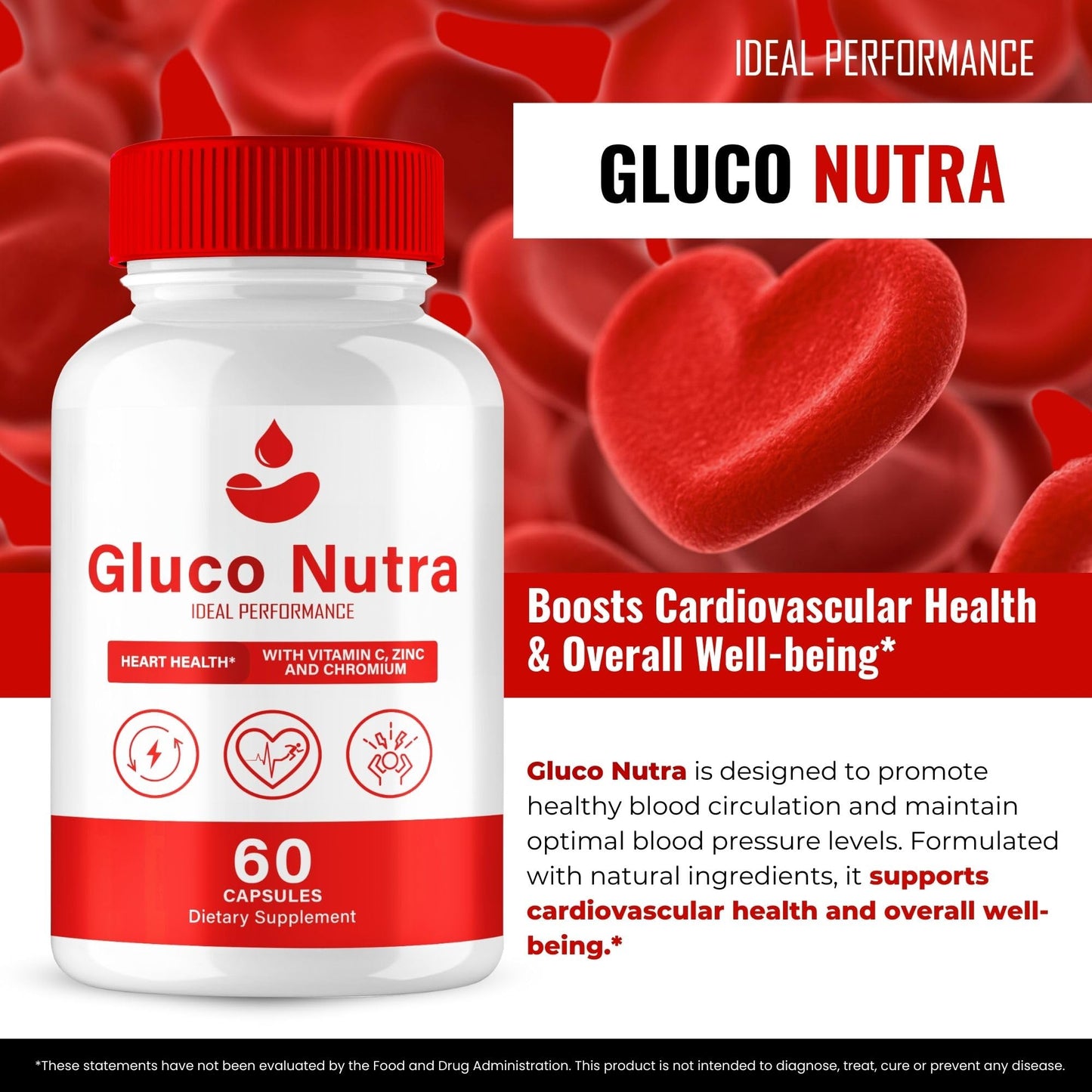 IDEAL PERFORMANCE Gluco Nutra Advanced Blood Formula Capsules 300