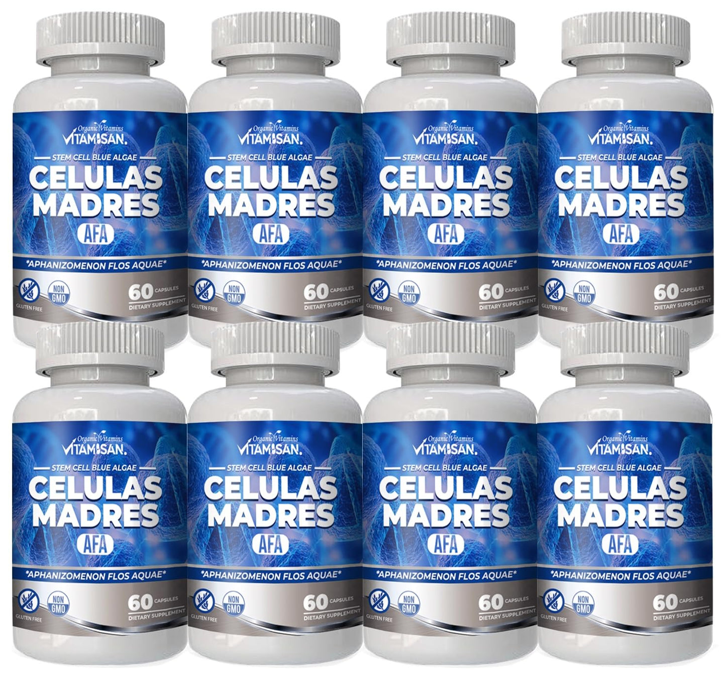 VITAMISAN Celulas Madres Stem Cell Blue Algae AFA, 480 Capsules