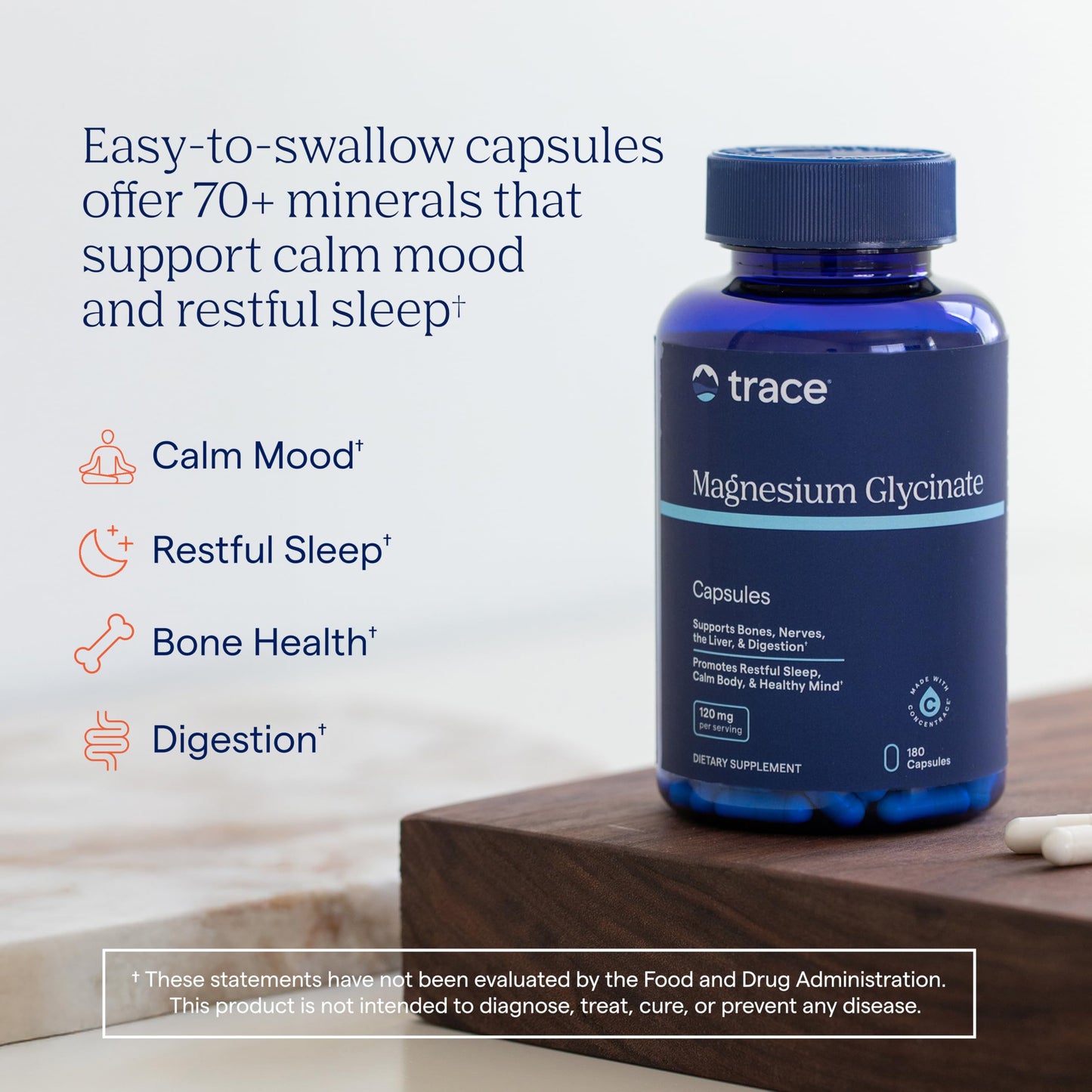 Trace Minerals Magnesium Glycinate Capsules 180 Count