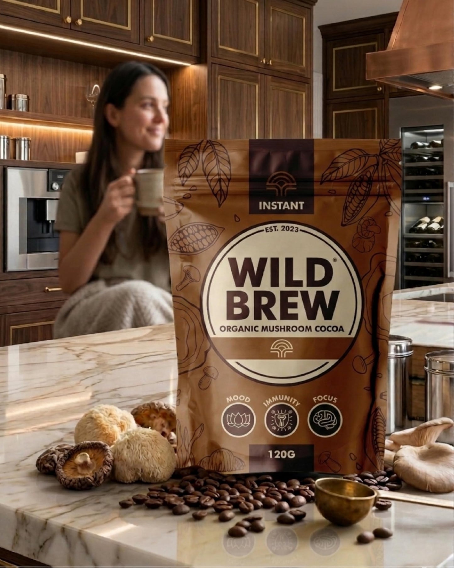 Wild Brew Organic Mushroom Cocoa Powder 4.23 Ounce