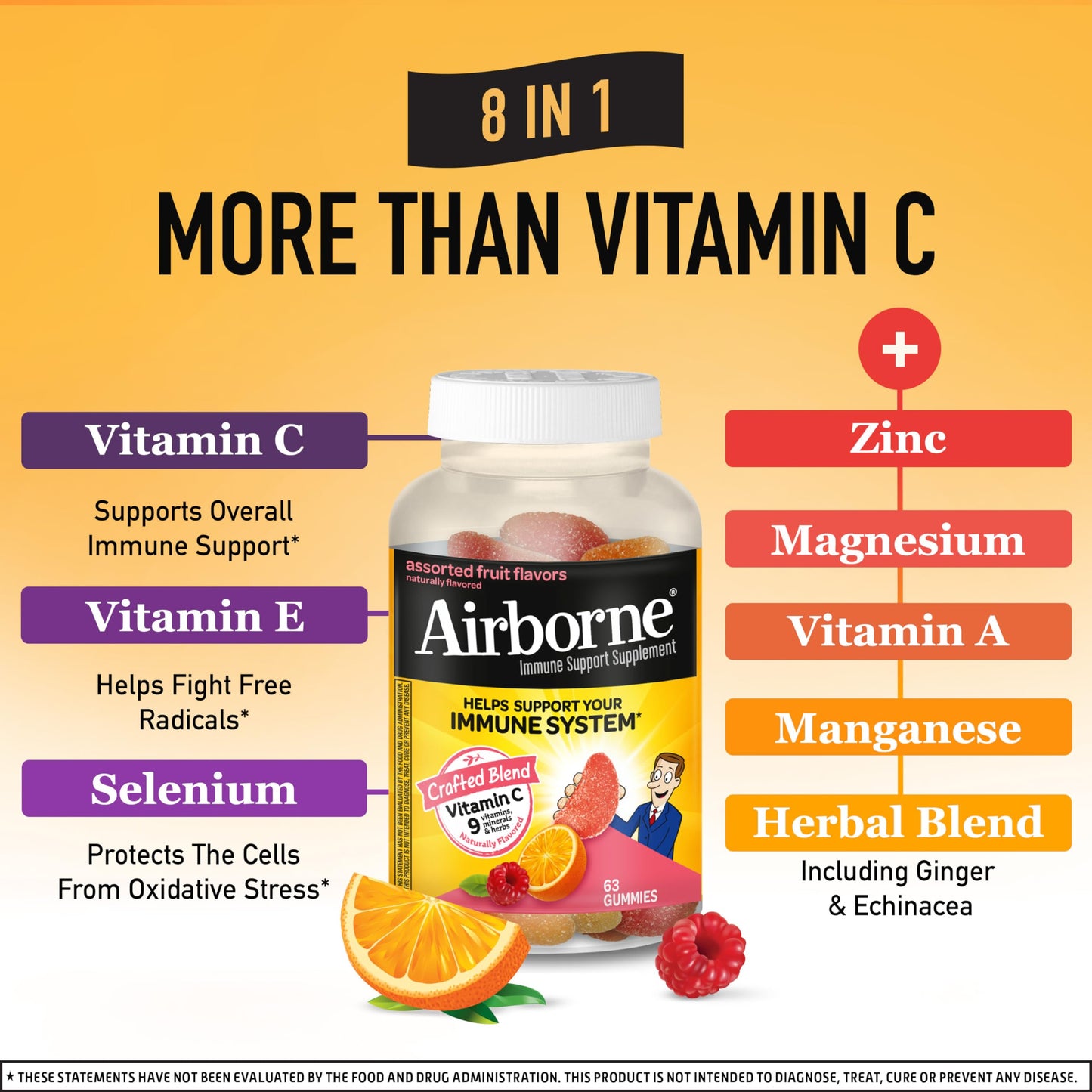 Airborne Vitamin C Gummies 750mg, 126 Gummies