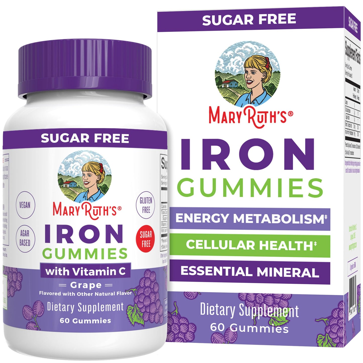 MaryRuth's Iron Gummies with Vitamin C, 60 Count