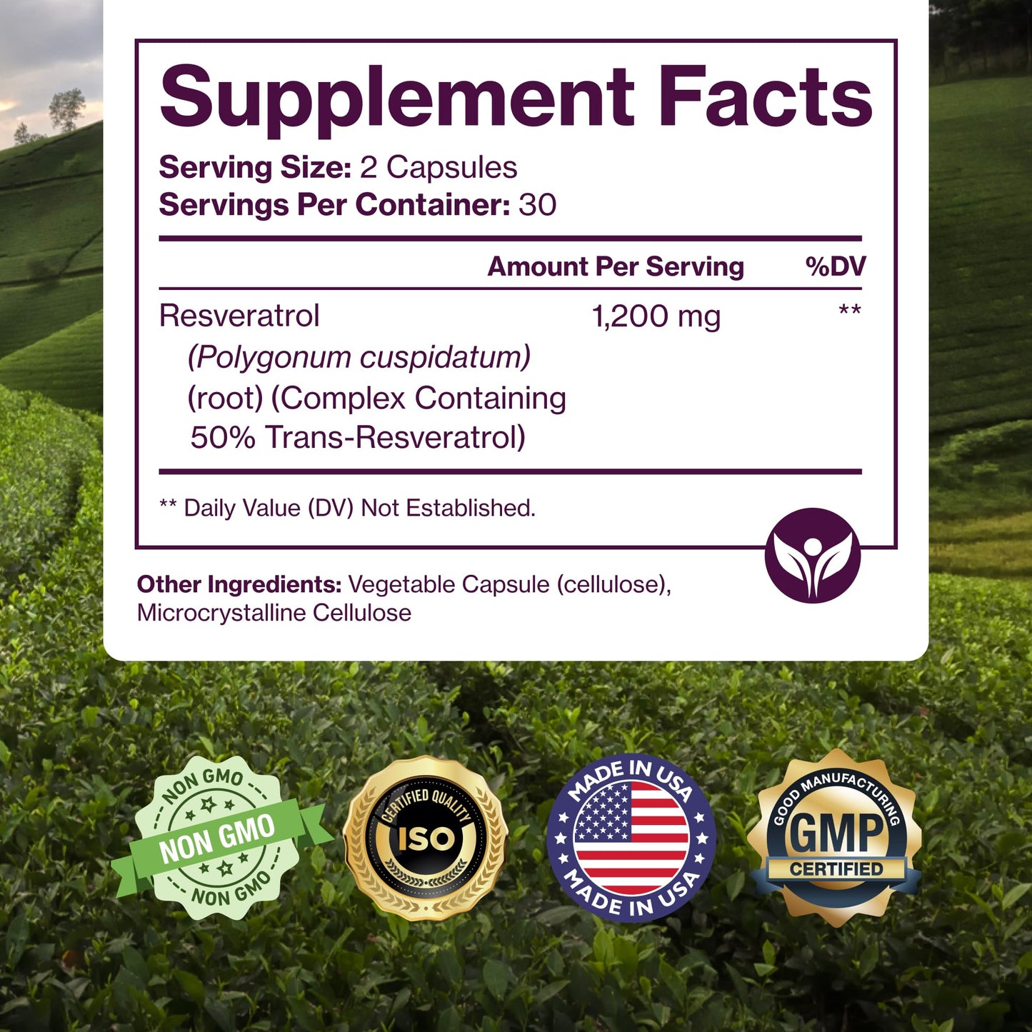 Pure Micronutrients Resveratrol 600mg Extra Strength Trans-Resveratrol Capsule, 60 Capsules