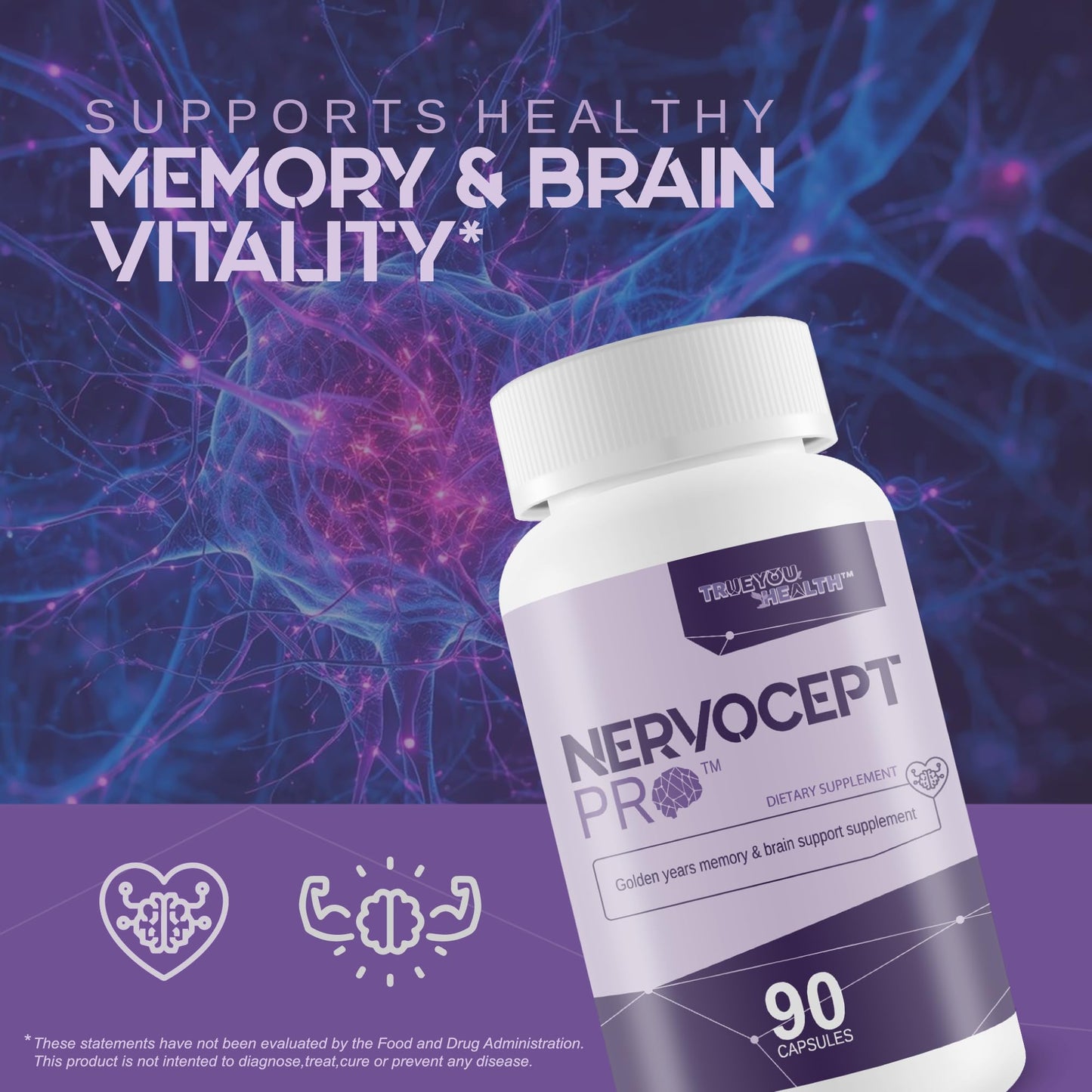 True You Health Nervocept Pro Nerve Support Capsules 90 Count