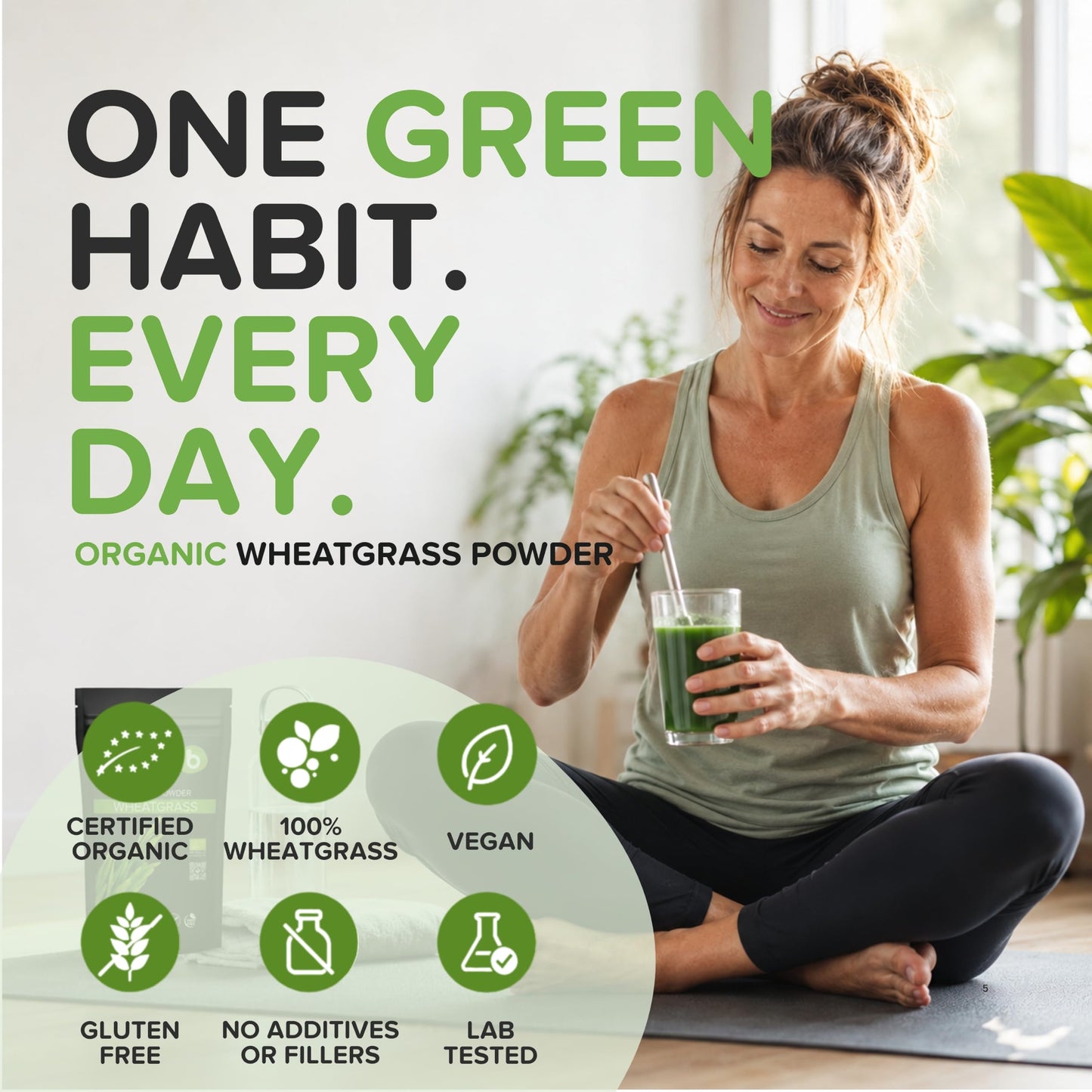 b Organic Wheatgrass Powder 1 Count