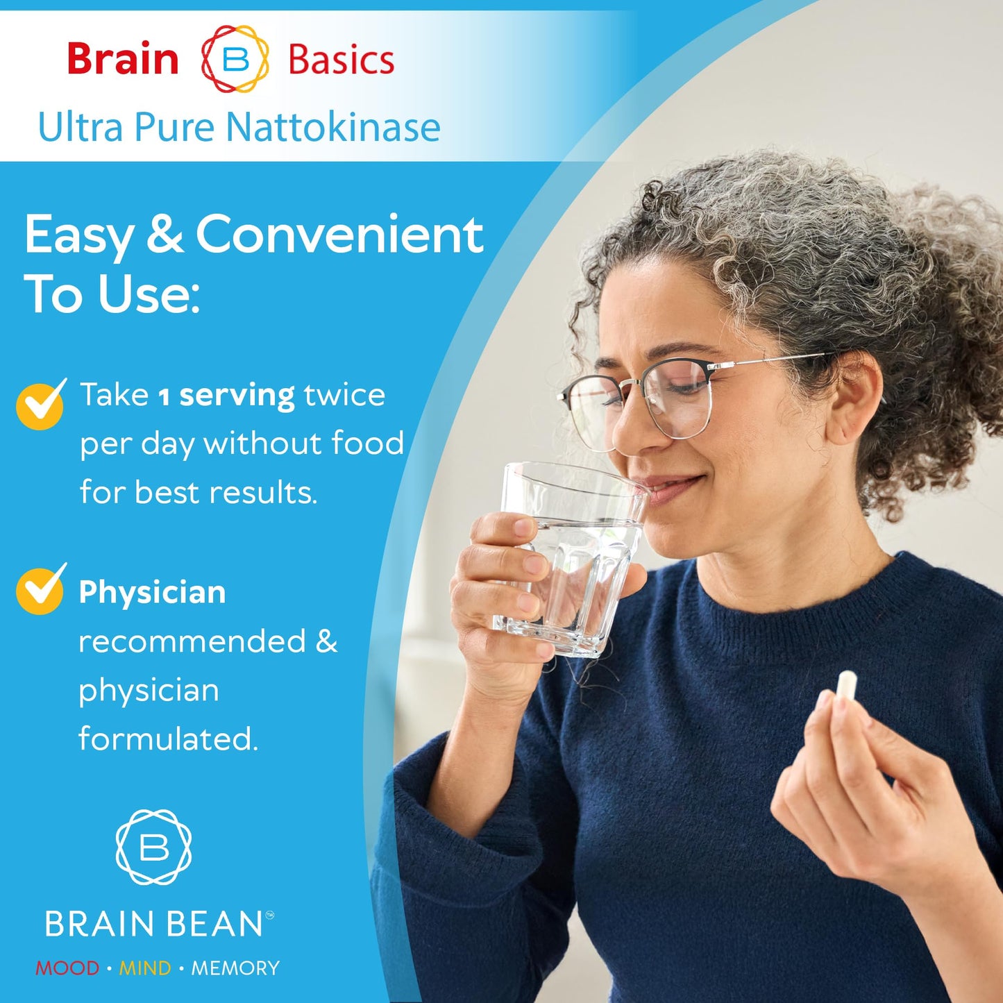 Brain Bean Brain Basic Ultra-Pure Nattokinase 5000 FU Capsule 120 Count