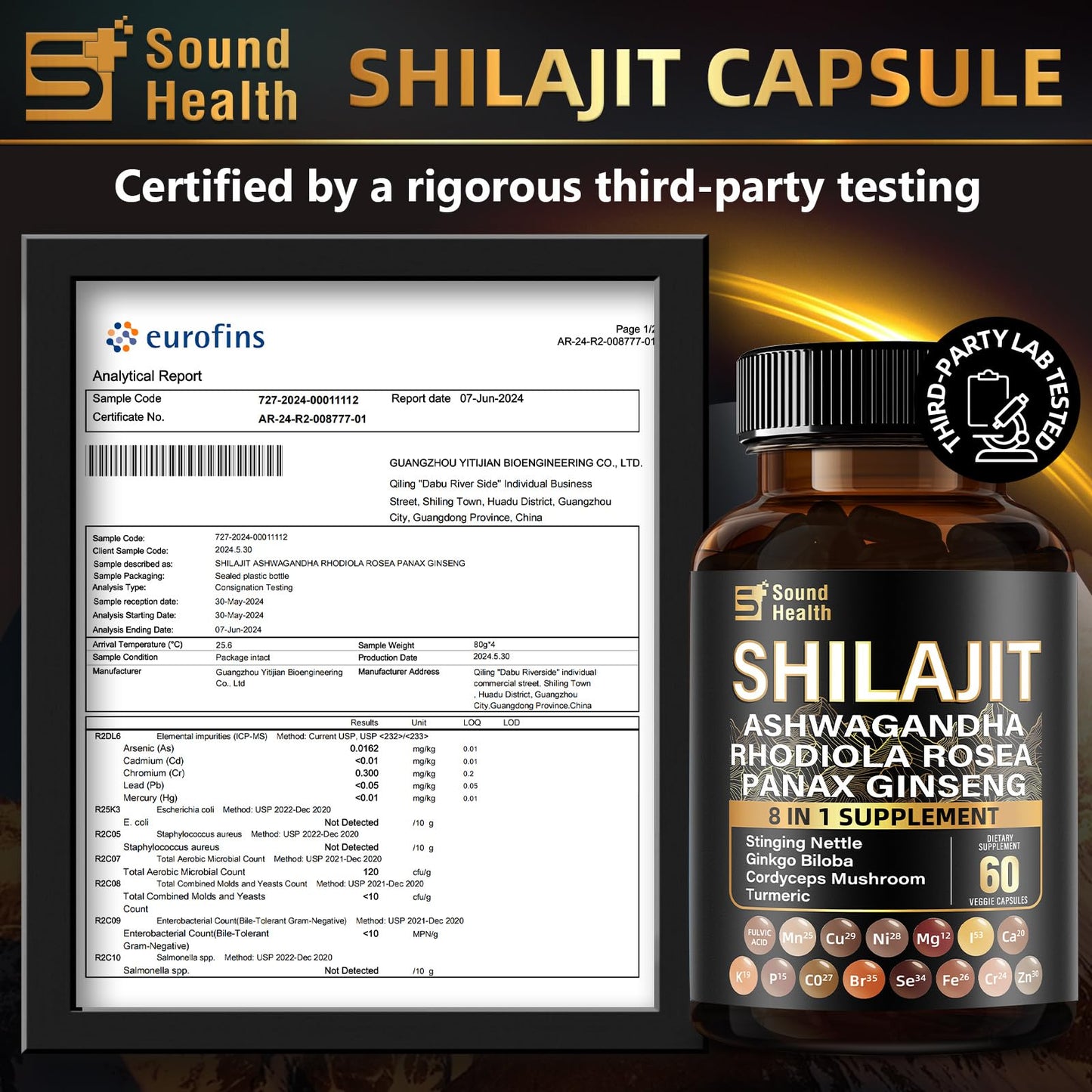 SoundHealth Irish Sea Moss & Shilajit Capsule 120 Count