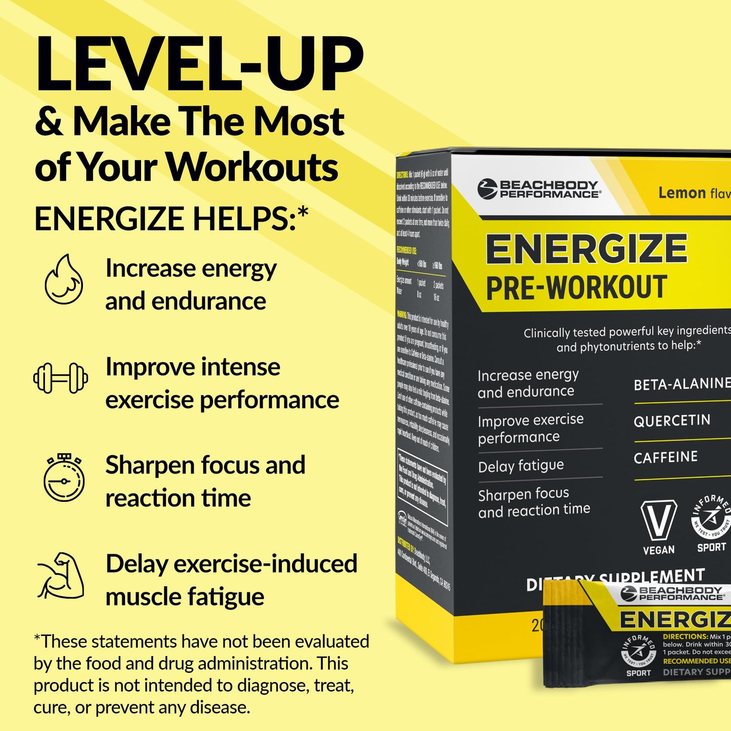 BODi Energize Pre Workout Powder, 20 Servings