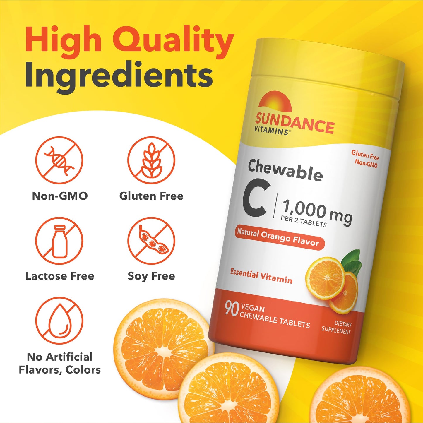 Sundance Vitamin C 1000mg Chewable Tablet, 90 Tablets