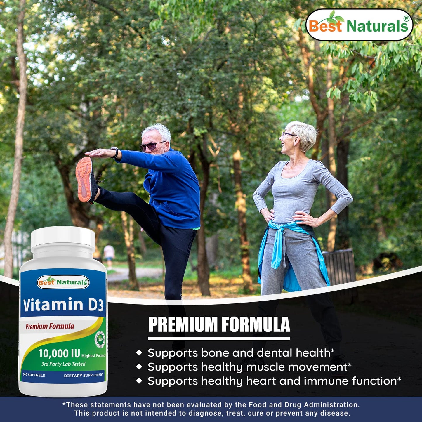 Best Naturals Vitamin B-12 6000 mcg & Vitamin D3 10000 IU Softgels 60