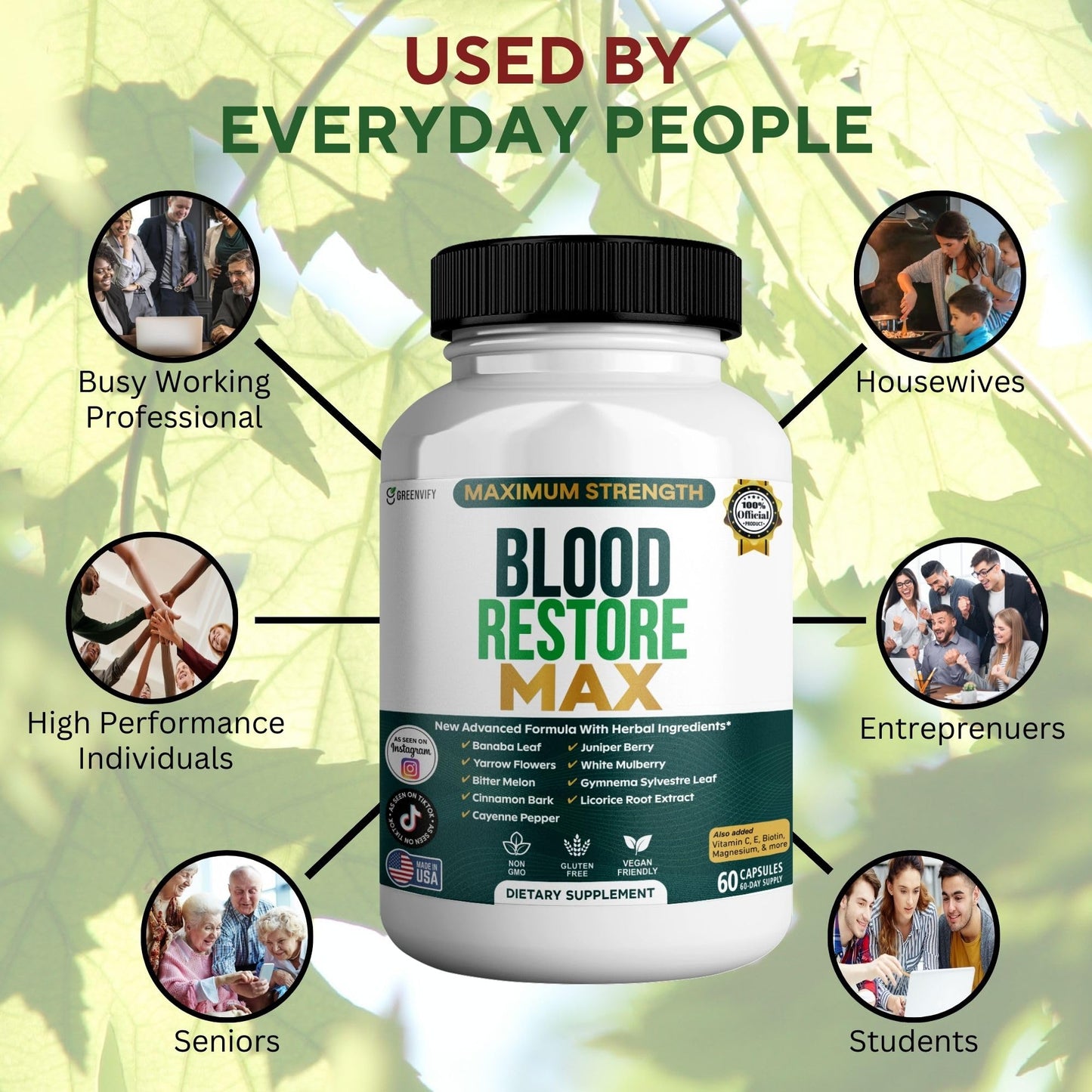 GREENVIFY Blood Restore Max Capsule, 60 Capsules