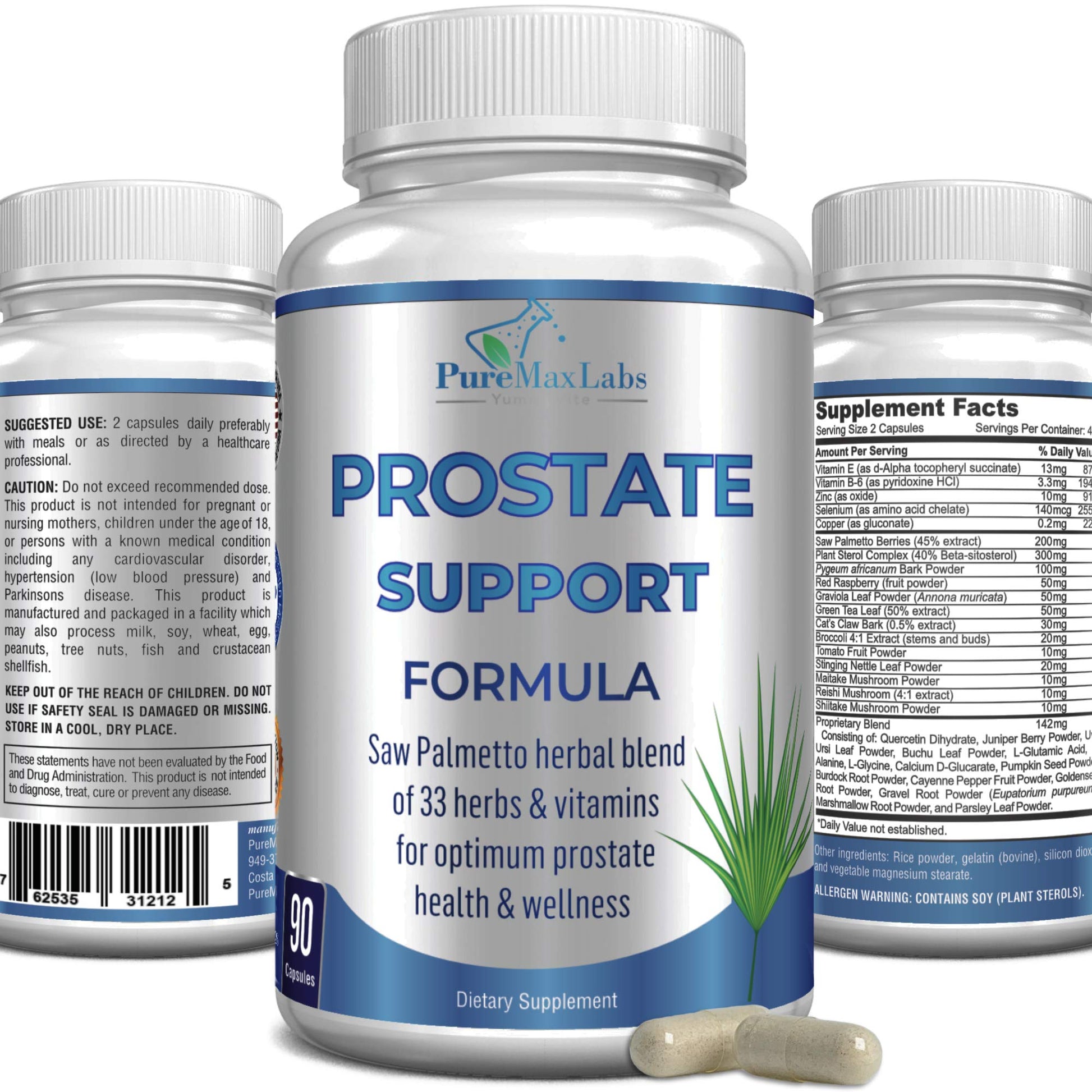 YUMMYVITE Prostate Support Formula for Men with Saw Palmetto and Plant Sterol 90 Capsules