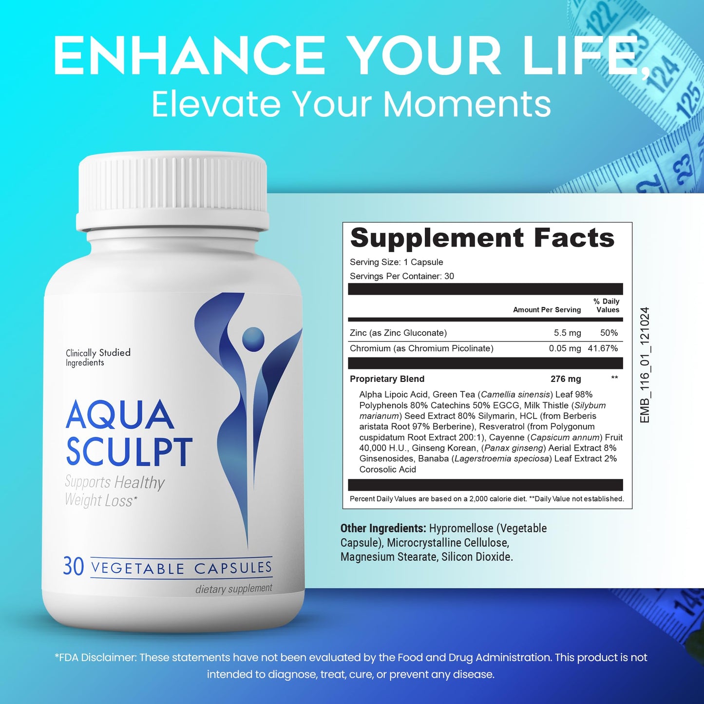 AquaSculpt Energy Support Healthy Metabolism Capsule, 90 Capsules